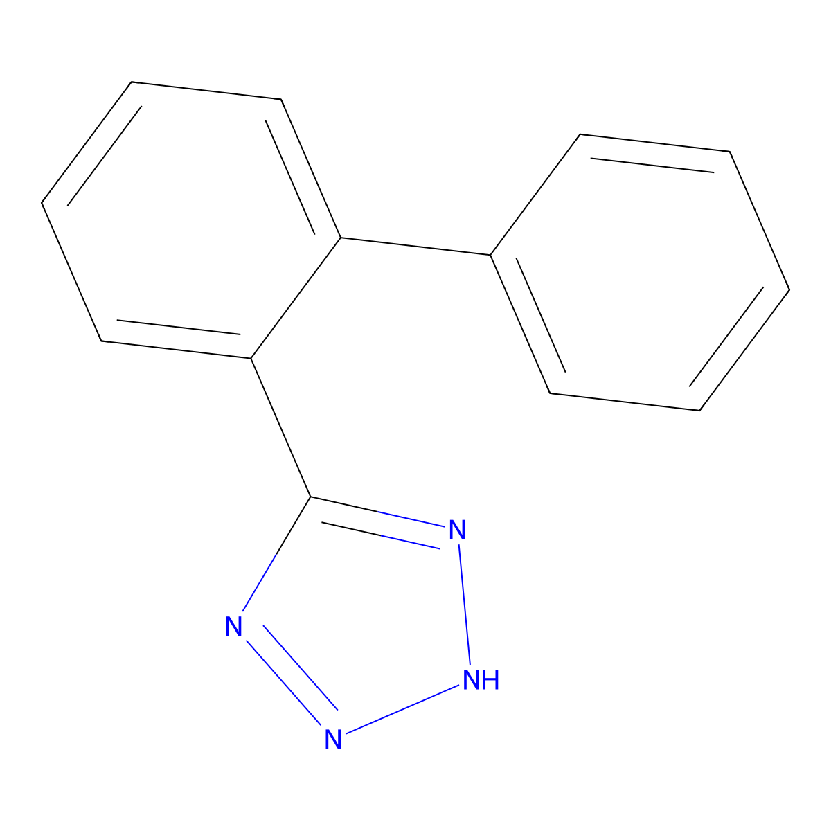 5-biphenyl-2-yl-1H-tetrazole molecular structure, CAS 147330-32-3