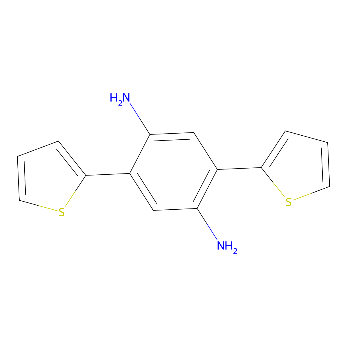 2,5-Di(thiophen-2-yl)benzene-1,4-diamine molecular structure, CAS 1473358-11-0