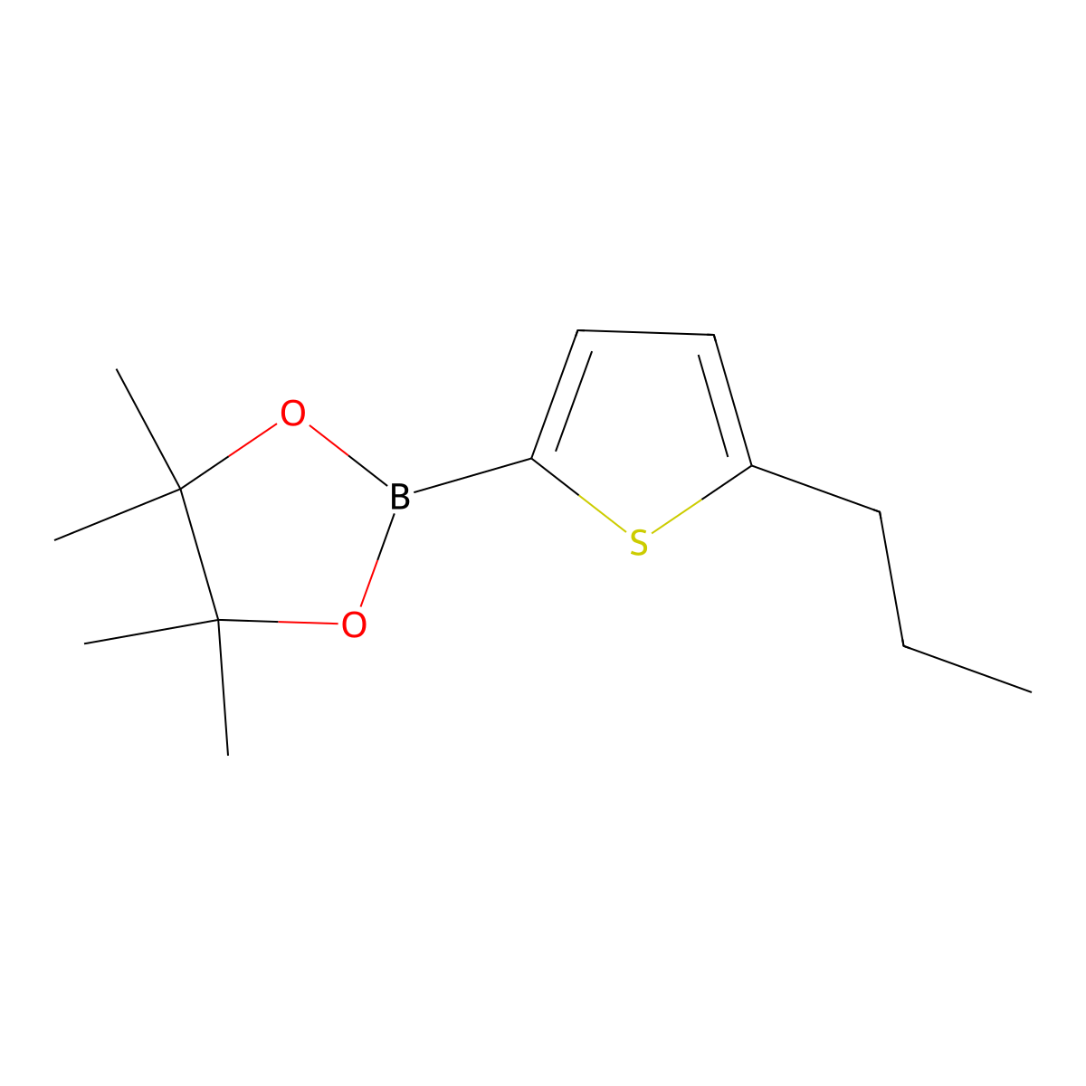 4,4,5,5-Tetramethyl-2-(5-propylthiophen-2-yl)-1,3,2-dioxaborolane molecular structure, CAS 1473358-18-7