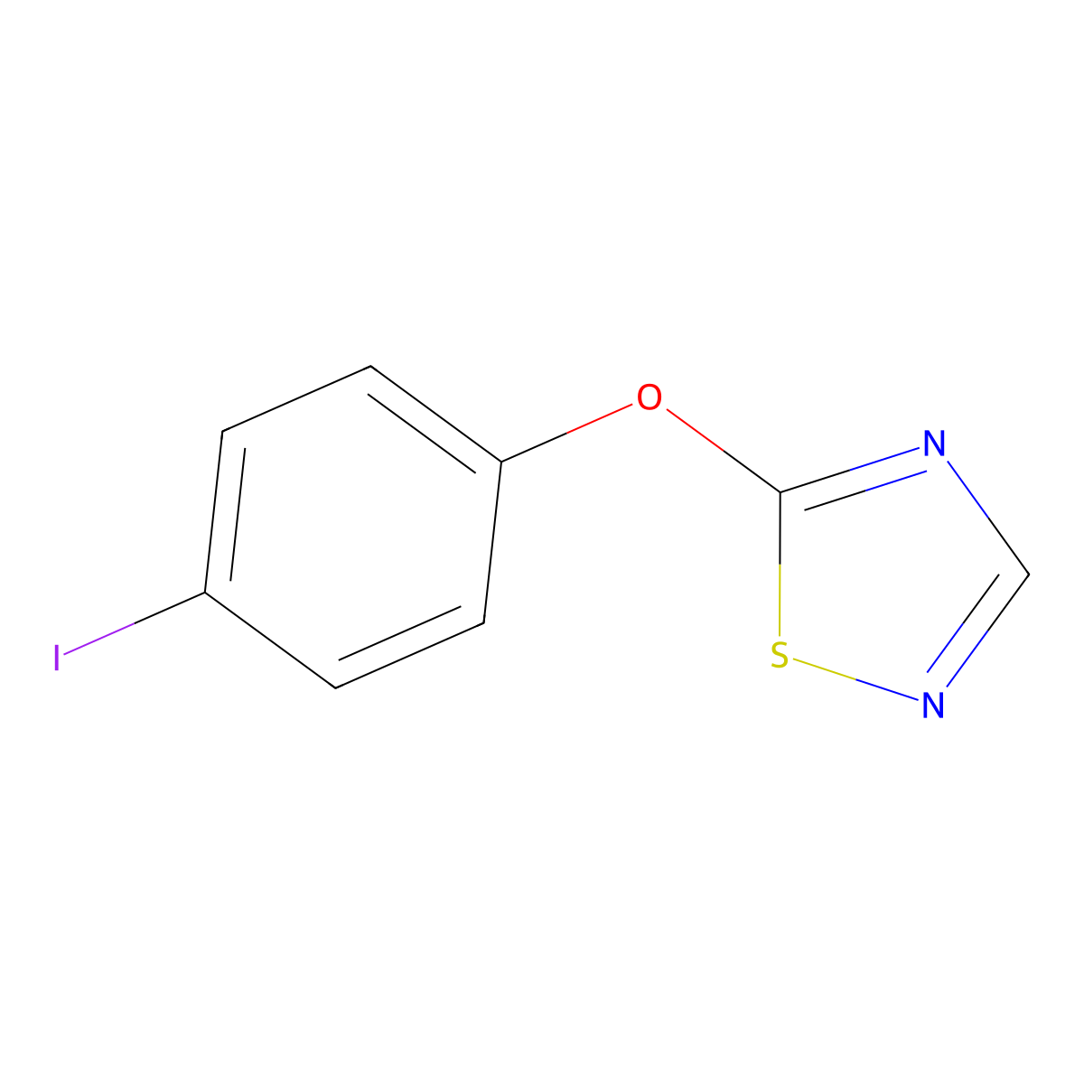5-(4-Iodophenoxy)-1,2,4-thiadiazole molecular structure, CAS 1473402-79-7