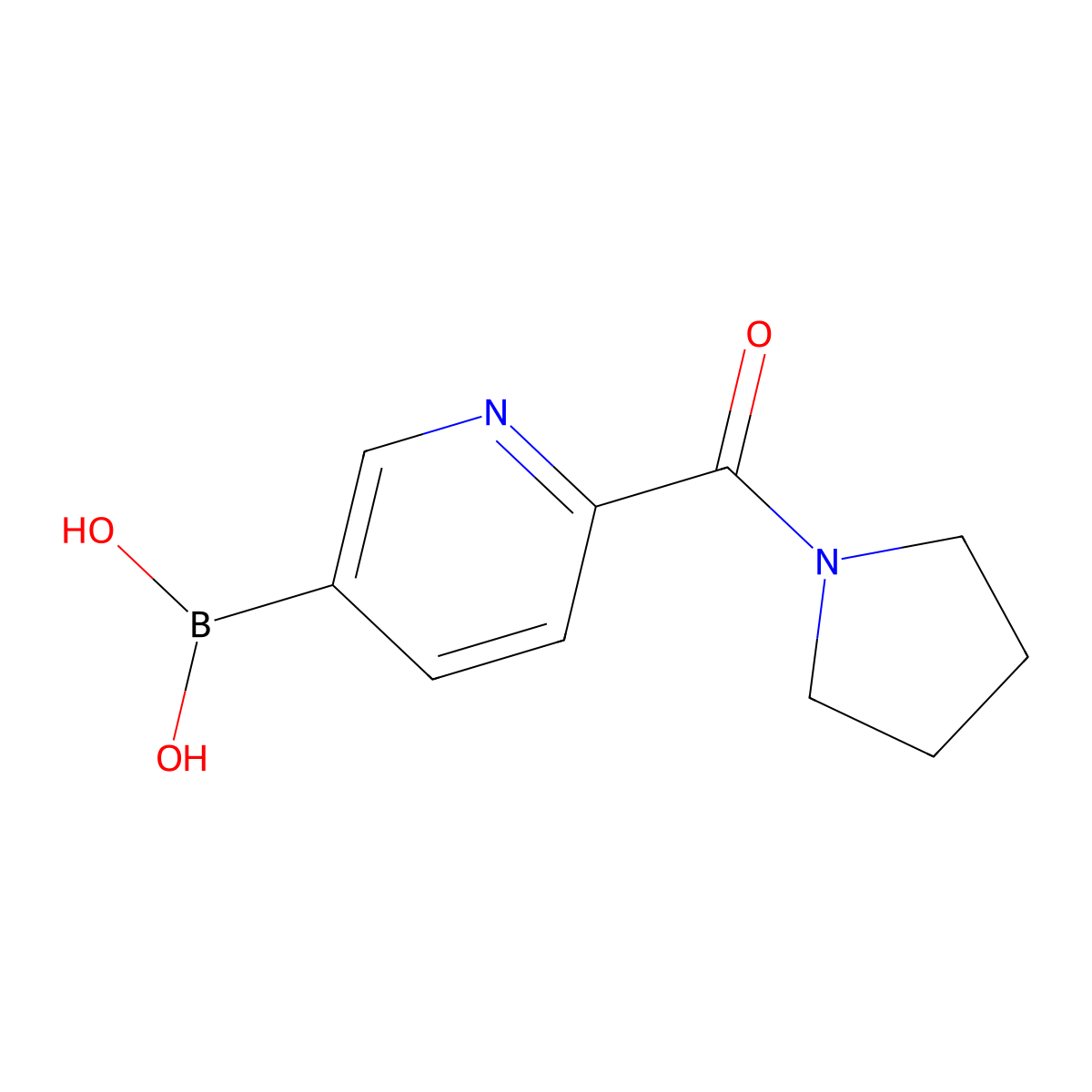 [6-(Pyrrolidine-1-carbonyl)pyridin-3-yl]boronic acid molecular structure, CAS 1473403-70-1