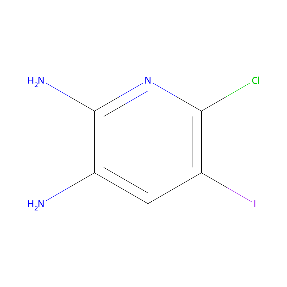 6-Chloro-5-iodopyridine-2,3-diamine molecular structure, CAS 1473416-55-5