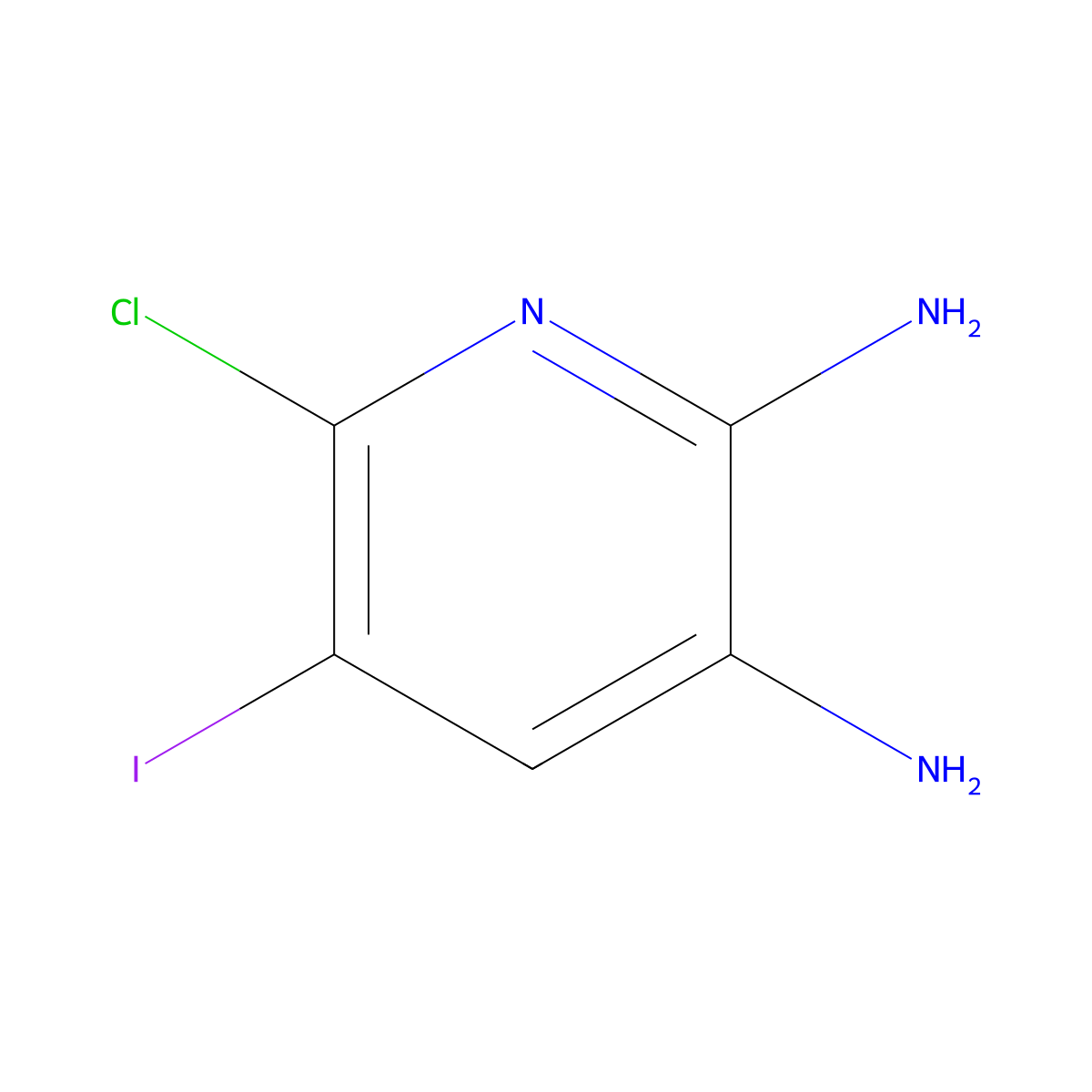 6-Chloro-5-iodopyridine-2,3-diamine molecular structure, CAS 1473416-55-5