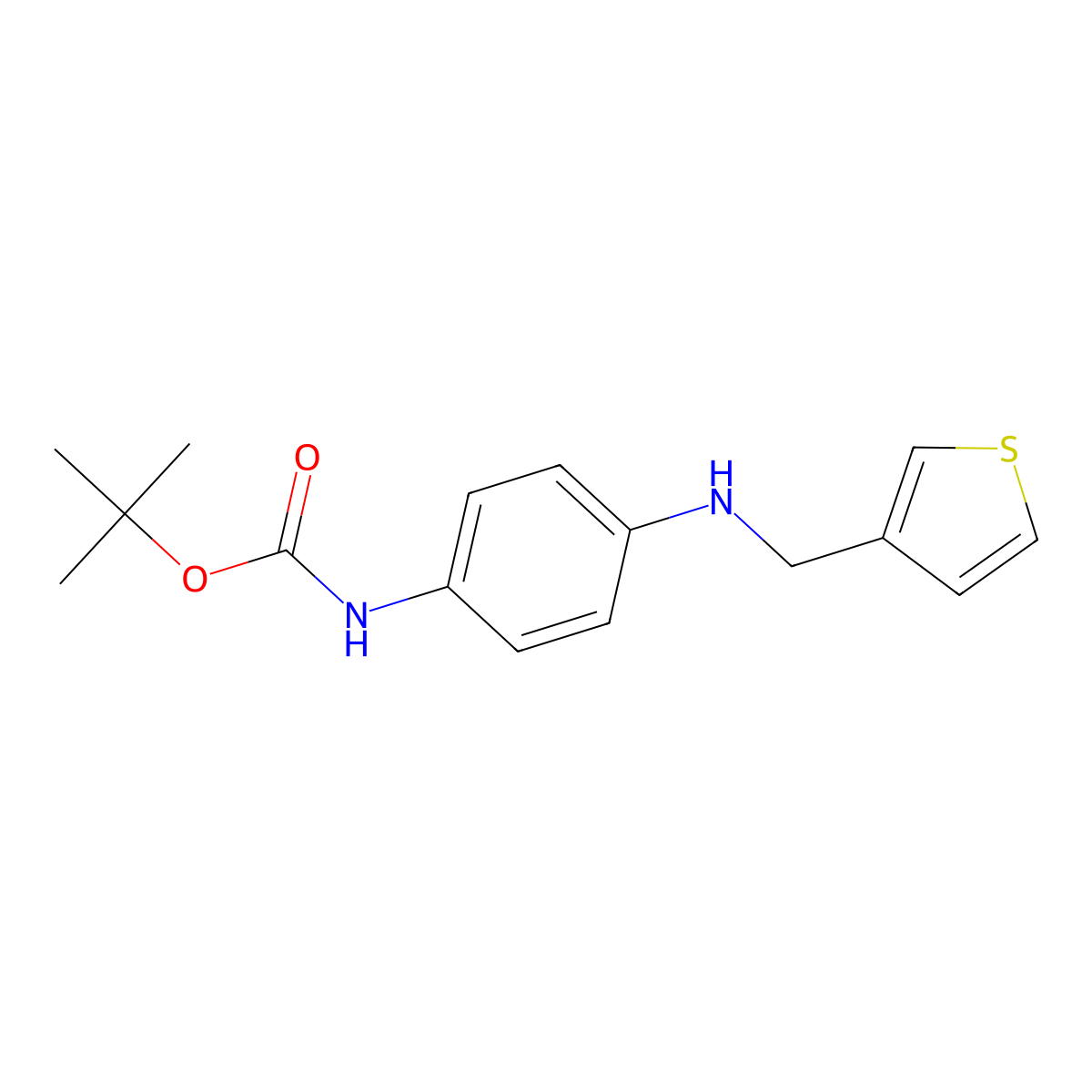 tert-butyl N-(4-{[(thiophen-3-yl)methyl]amino}phenyl)carbamate molecular structure, CAS 1473419-42-9