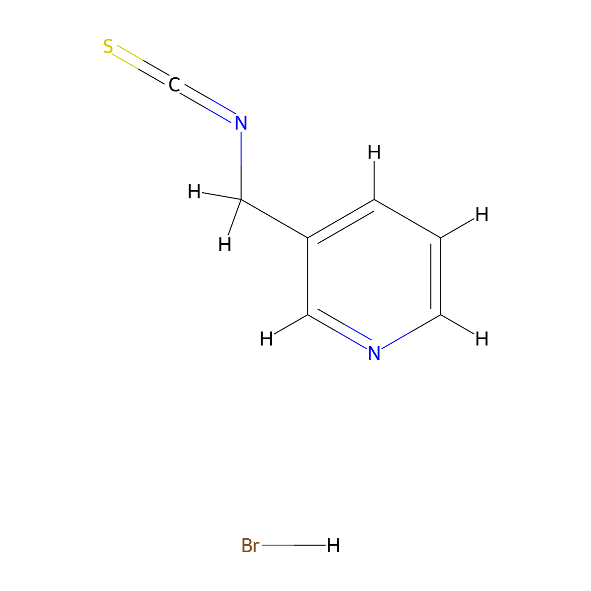 3-Picolyl isothiocyanate hydrobromide molecular structure, CAS 147342-57-2