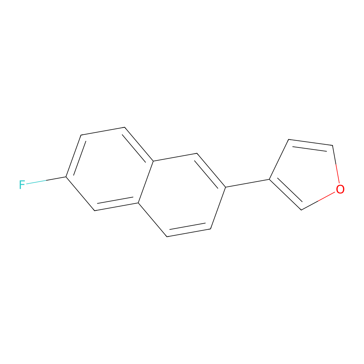 3-(6-Fluoro-2-naphthalenyl)furan molecular structure, CAS 1473422-62-6
