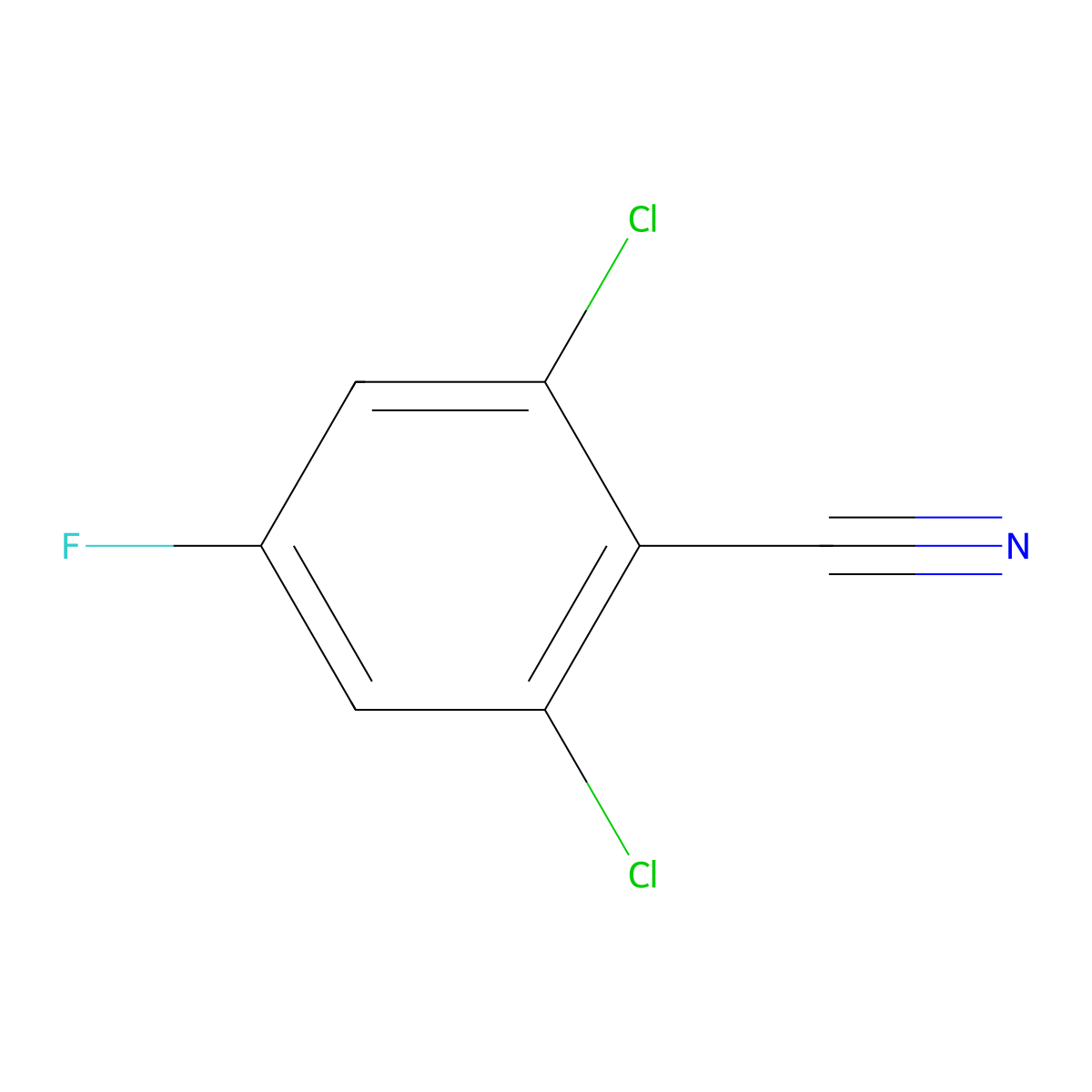 2,6-Dichloro-4-fluorobenzonitrile molecular structure, CAS 1473423-59-4