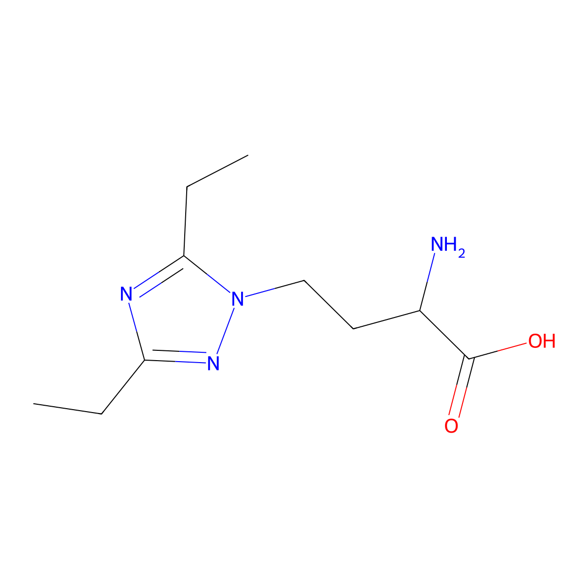 2-amino-4-(diethyl-1H-1,2,4-triazol-1-yl)butanoic acid molecular structure, CAS 1473427-56-3