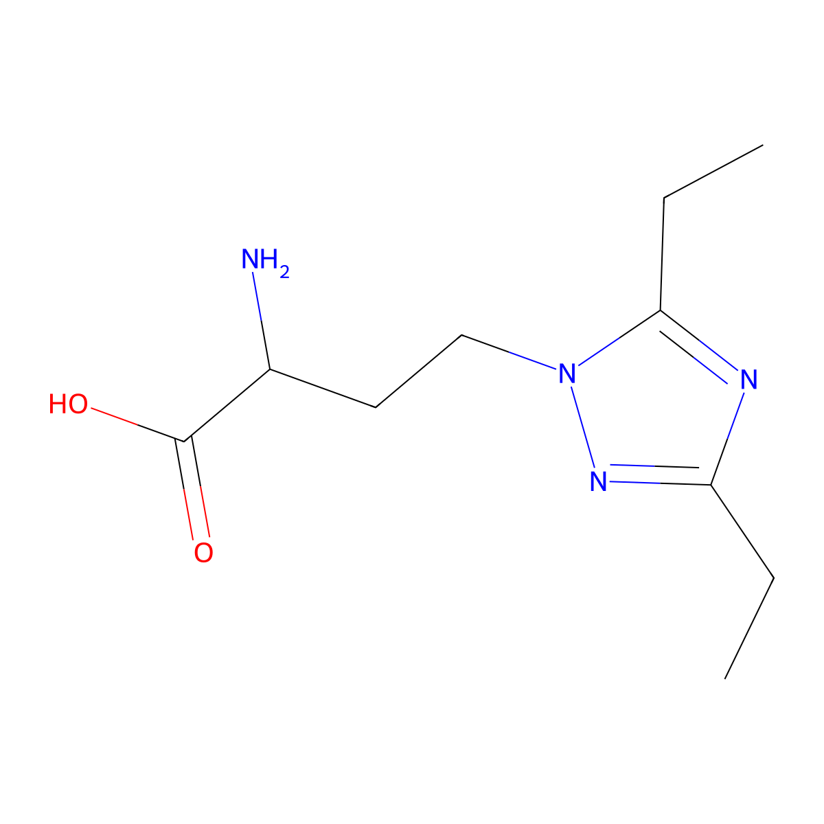 2-amino-4-(diethyl-1H-1,2,4-triazol-1-yl)butanoic acid molecular structure, CAS 1473427-56-3