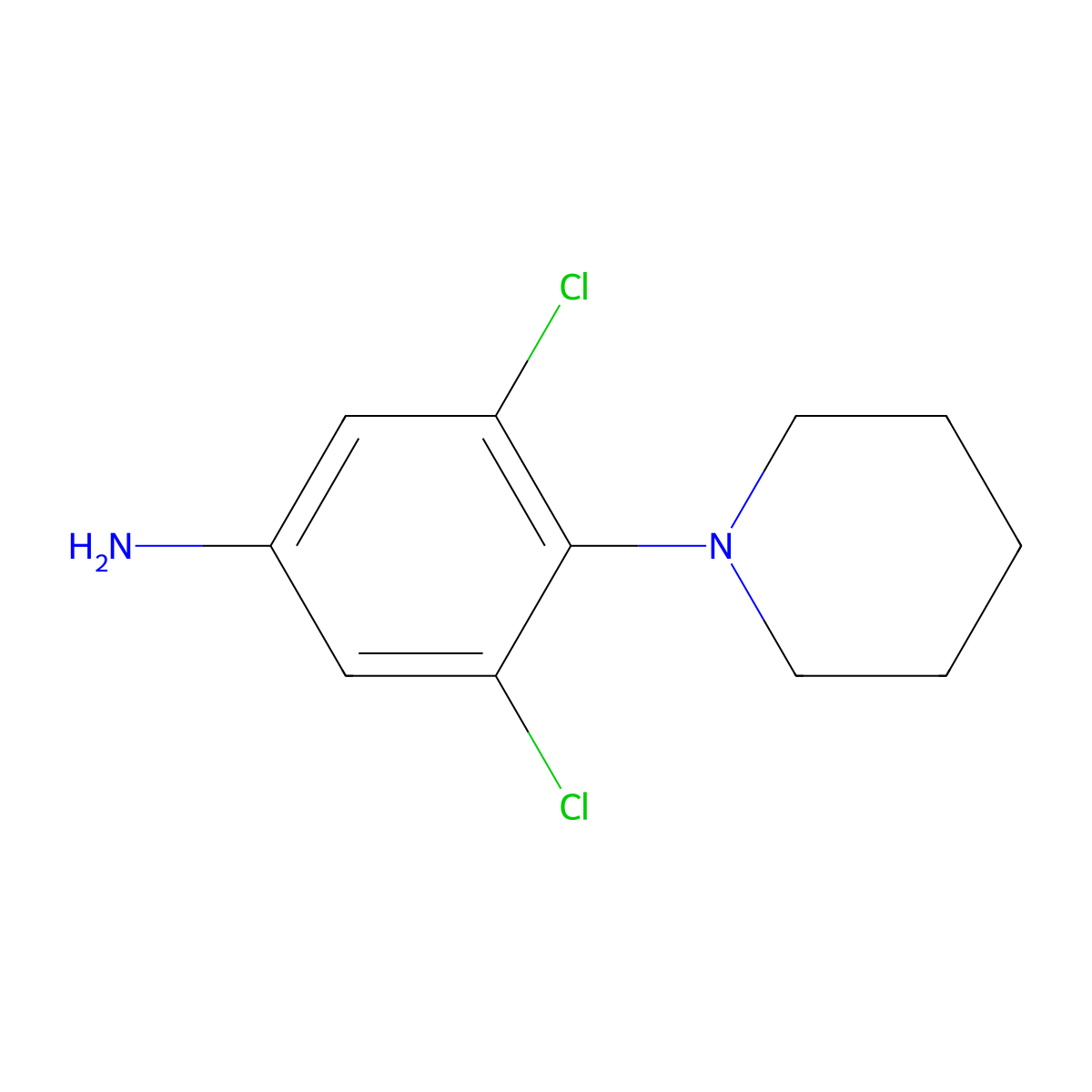 3,5-Dichloro-4-(piperidin-1-yl)aniline molecular structure, CAS 147351-43-7