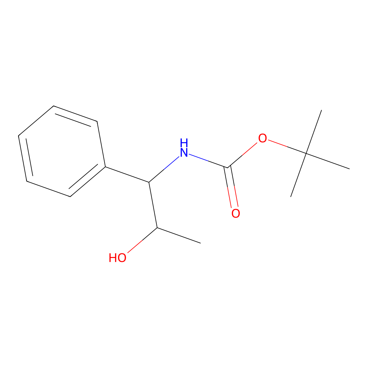 tert-butyl N-(2-hydroxy-1-phenylpropyl)carbamate molecular structure, CAS 147354-00-5