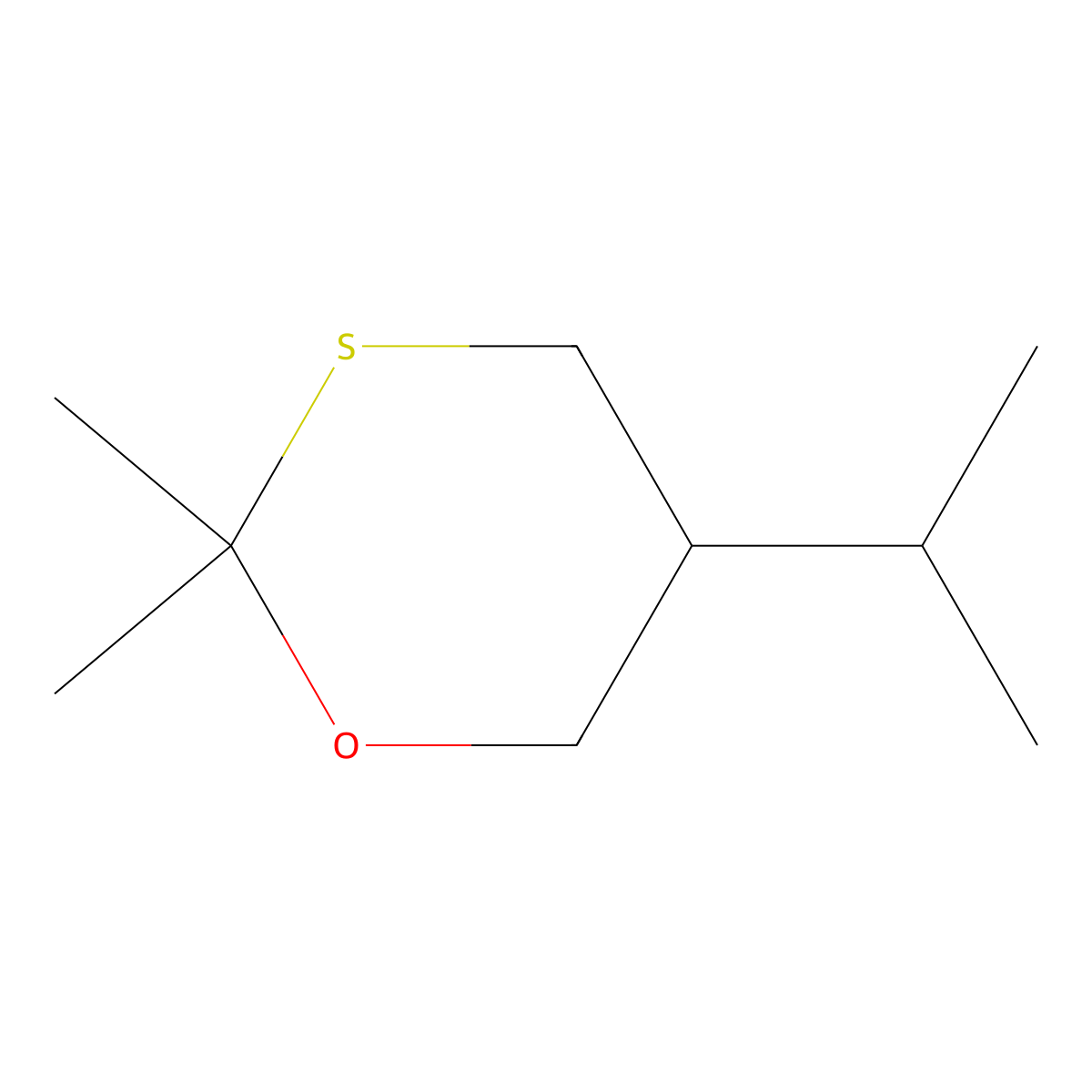 2,2-Dimethyl-5-isopropyl-1,3-oxathiane molecular structure, CAS 147354-43-6