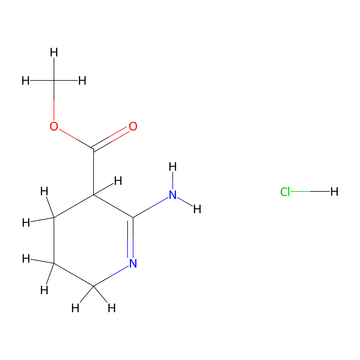 Methyl 2-amino-3,4,5,6-tetrahydropyridine-3-carboxylate hydrochloride molecular structure, CAS 147359-12-4