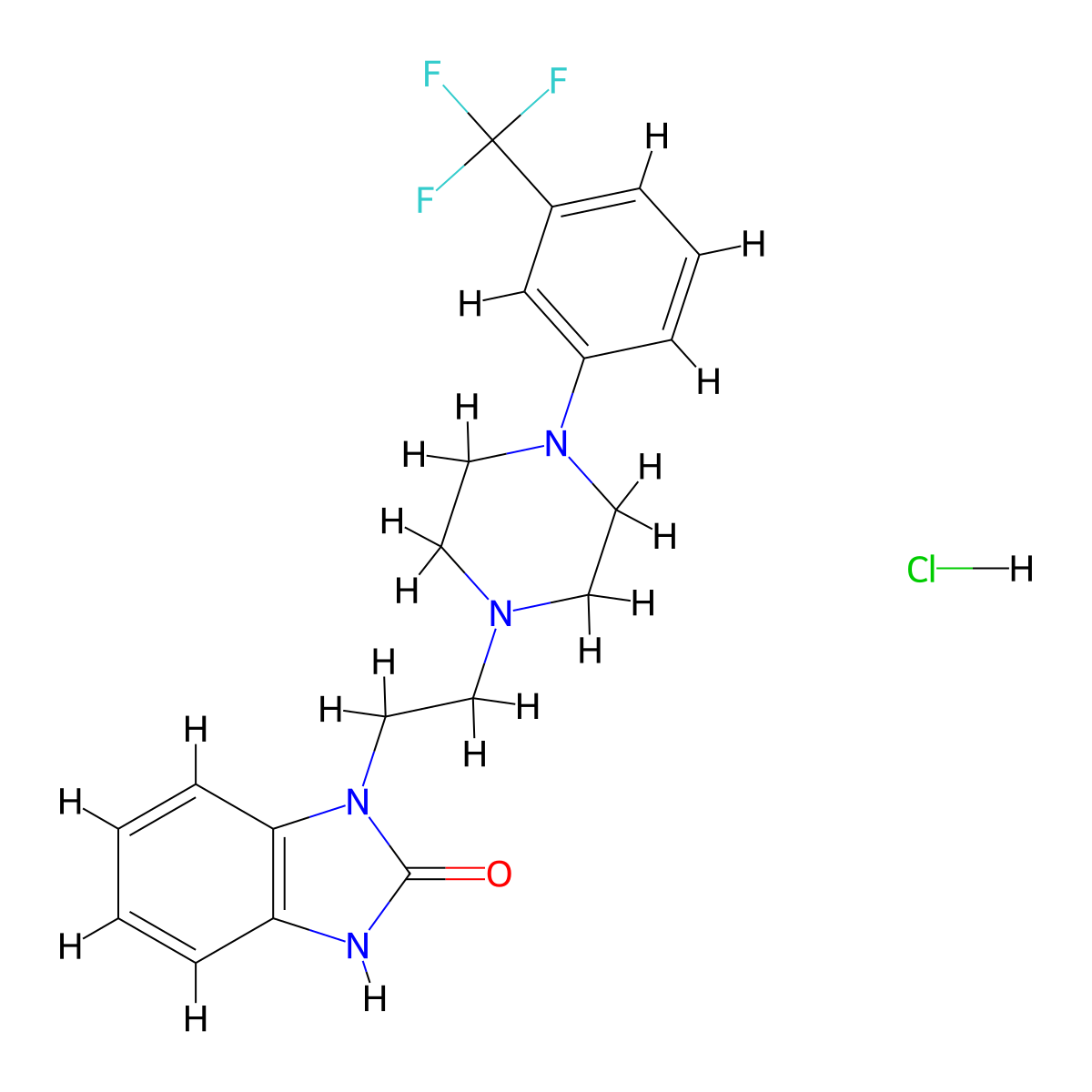 Flibanserin hydrochloride molecular structure, CAS 147359-76-0