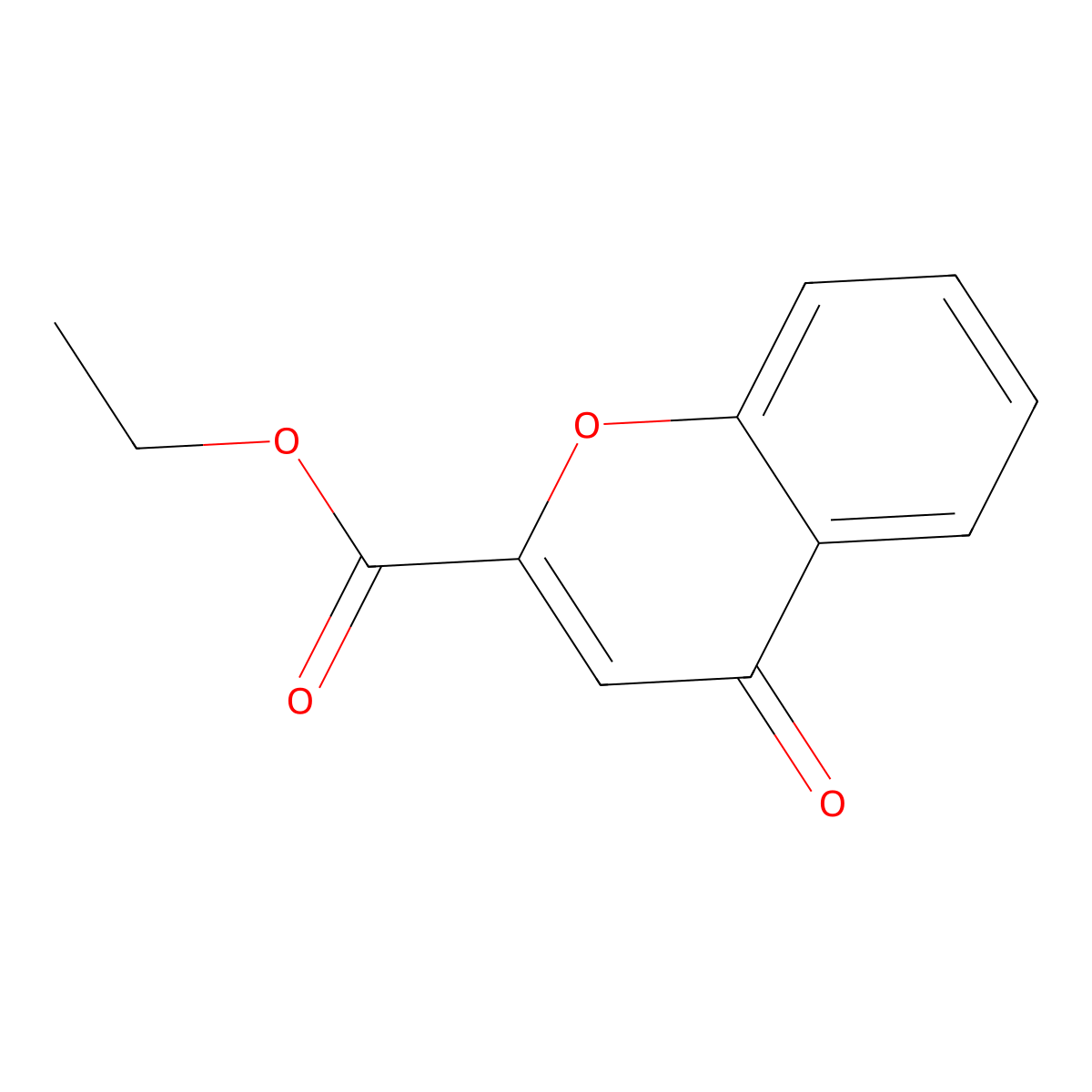 Ethyl 4-oxo-4H-1-benzopyran-2-carboxylate molecular structure, CAS 14736-31-3