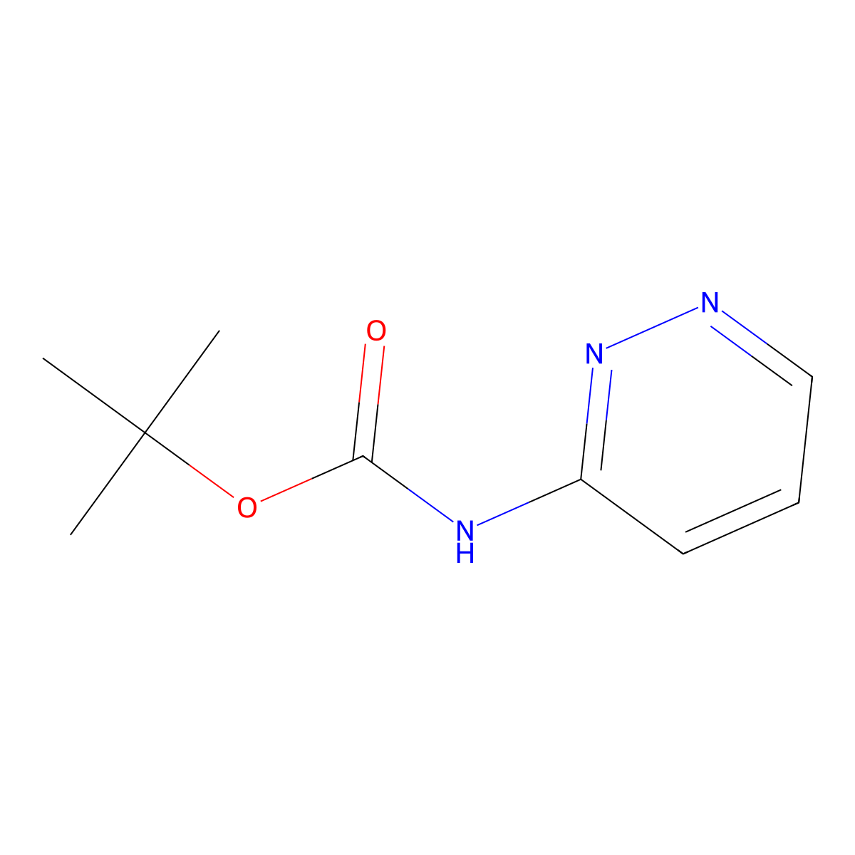 Tert-butyl pyridazin-3-ylcarbamate molecular structure, CAS 147362-90-1
