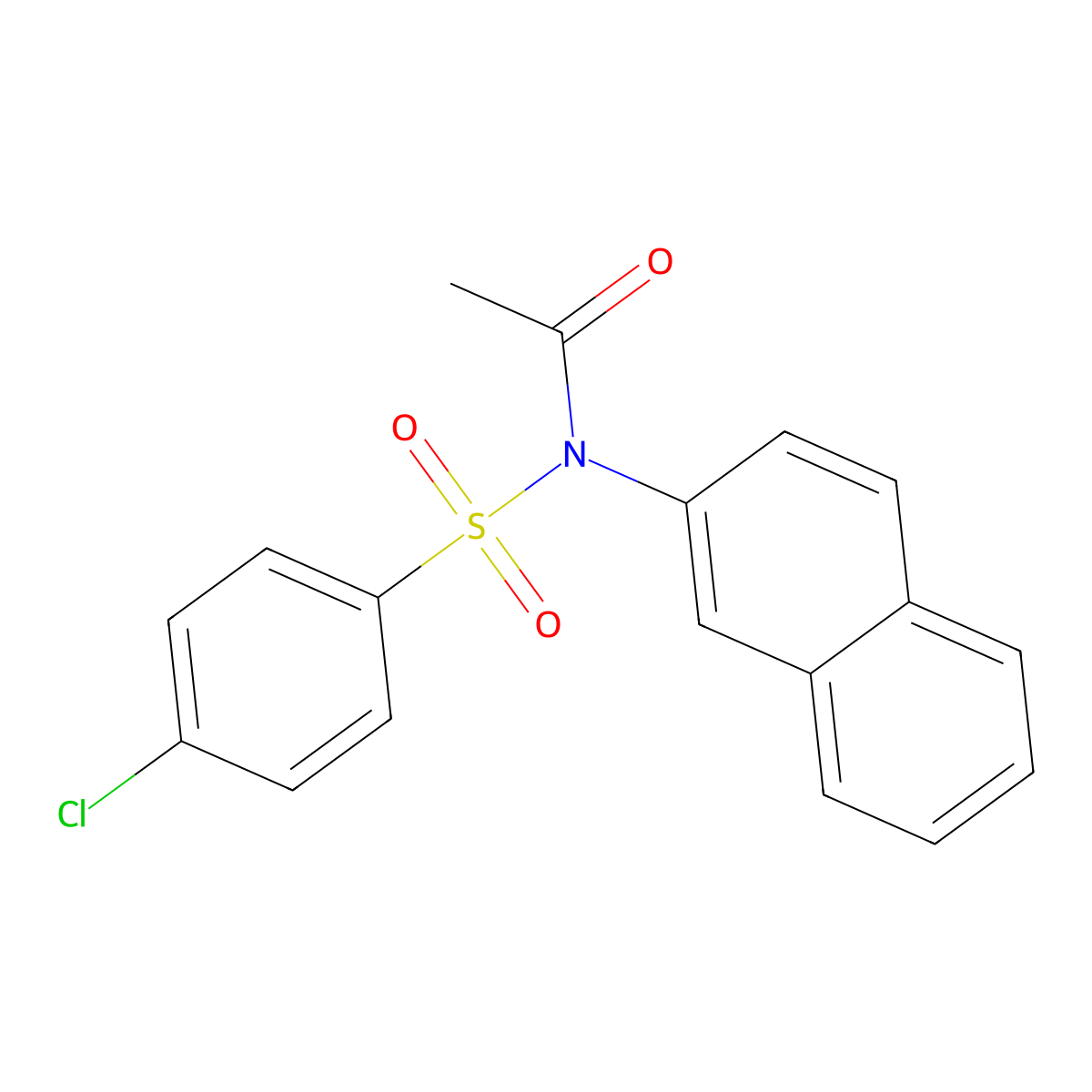 N-(4-chlorobenzenesulfonyl)-N-(naphthalen-2-yl)acetamide molecular structure, CAS 14737-75-8
