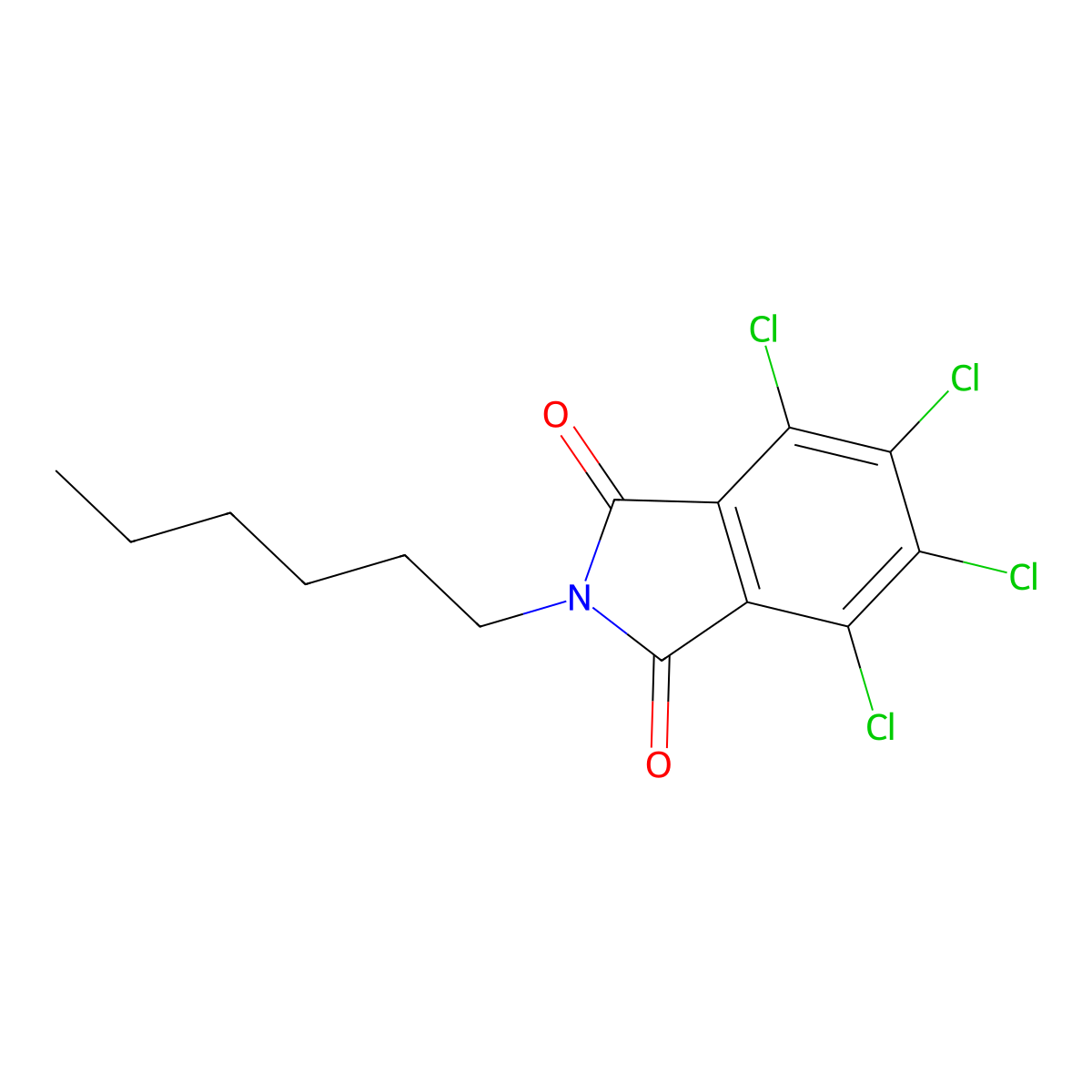 1H-Isoindole-1,3(2H)-dione, 4,5,6,7-tetrachloro-2-hexyl- molecular structure, CAS 14737-86-1