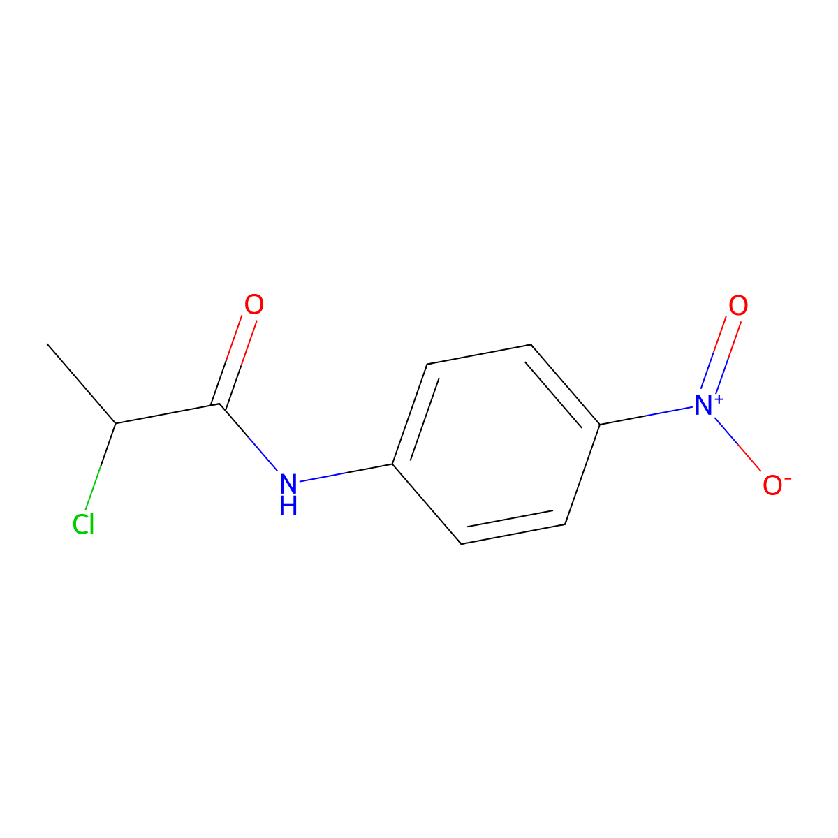 2-chloro-N-(4-nitrophenyl)propanamide molecular structure, CAS 147372-40-5
