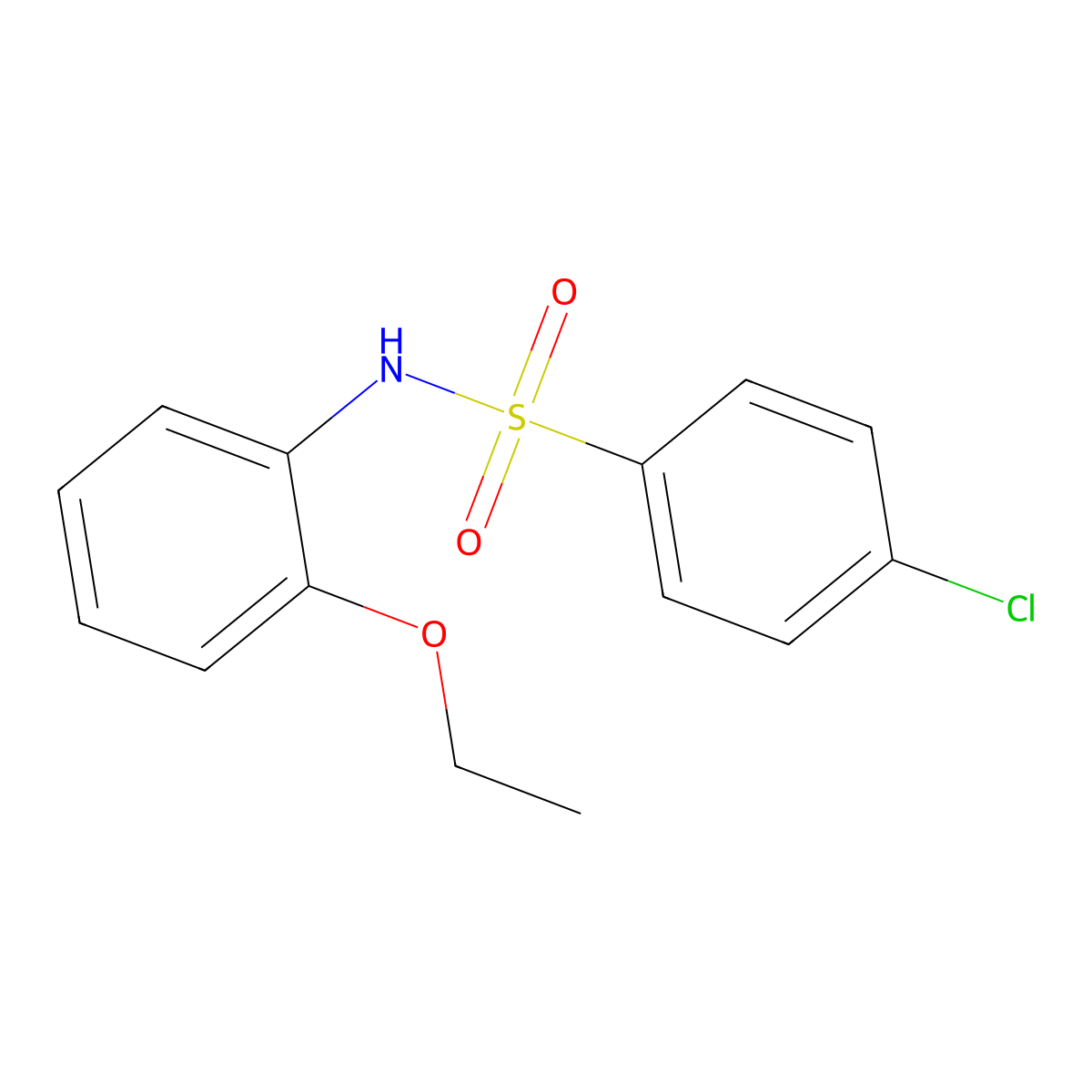4-chloro-N-(2-ethoxyphenyl)benzene-1-sulfonamide molecular structure, CAS 14738-02-4