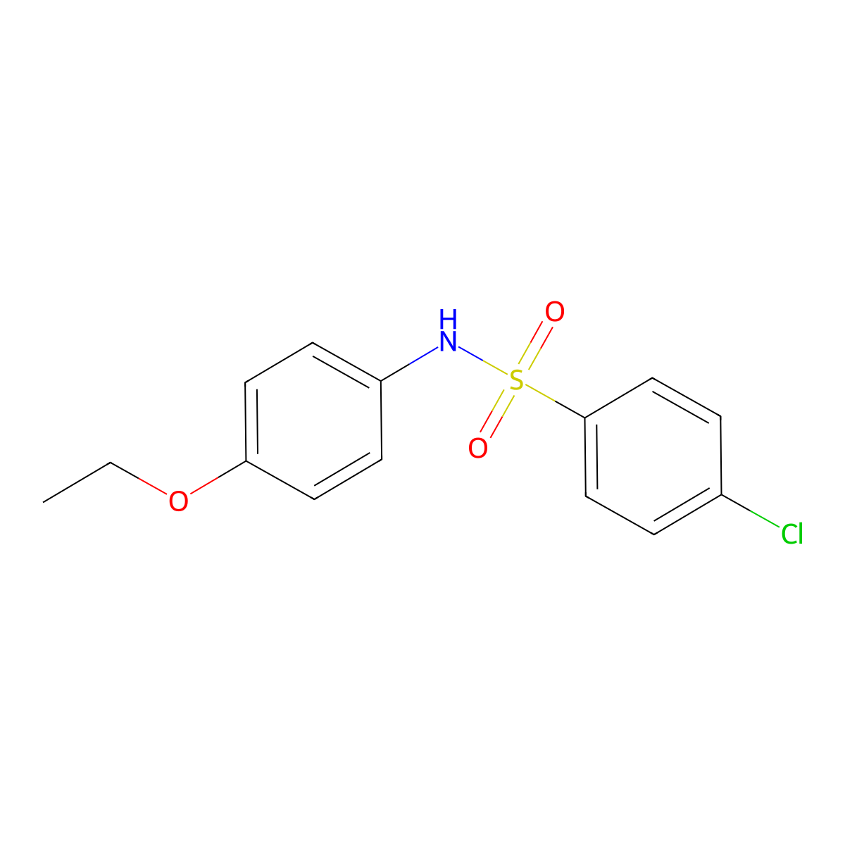 4-chloro-N-(4-ethoxyphenyl)benzenesulfonamide molecular structure, CAS 14738-03-5