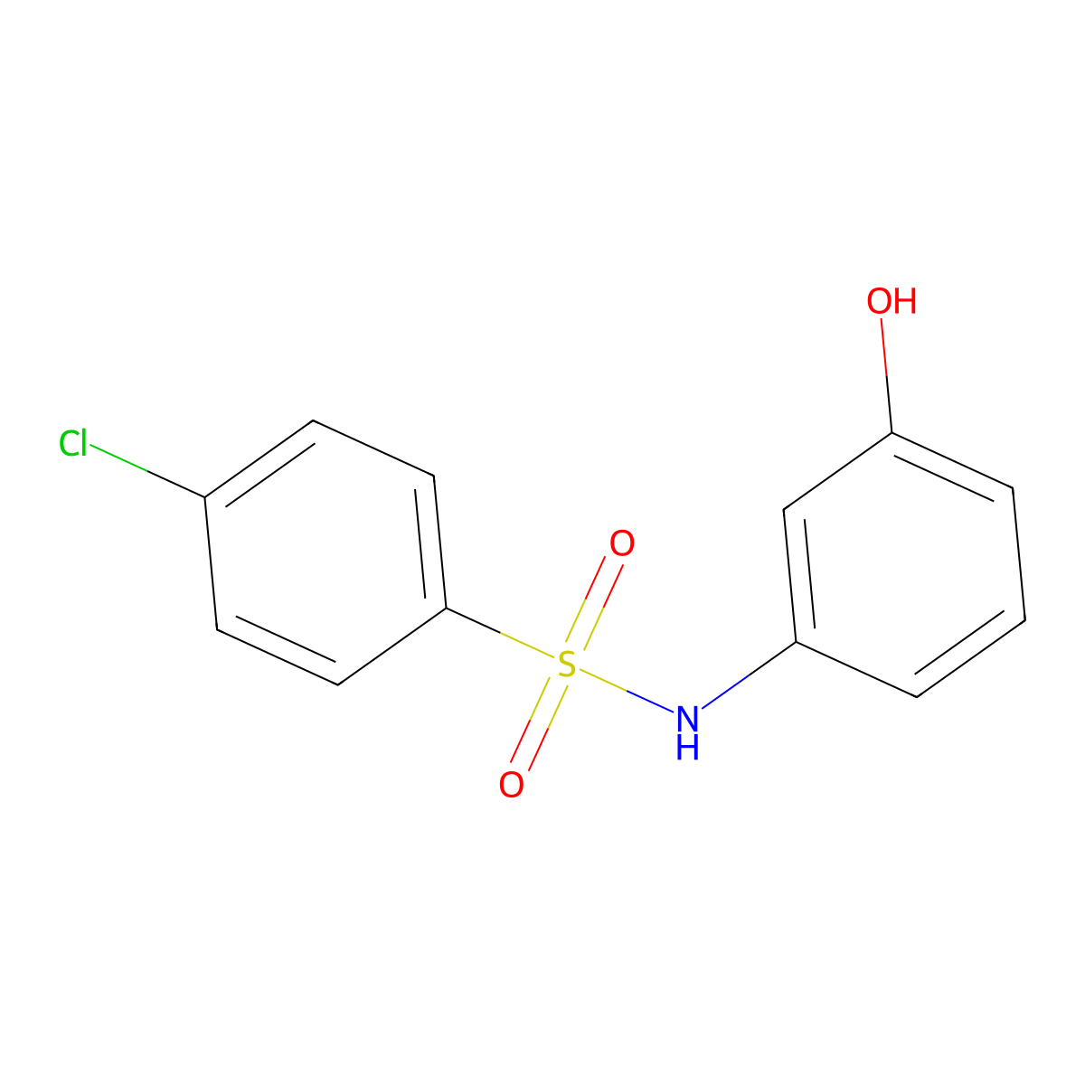4-chloro-N-(3-hydroxyphenyl)benzenesulfonamide molecular structure, CAS 14738-05-7
