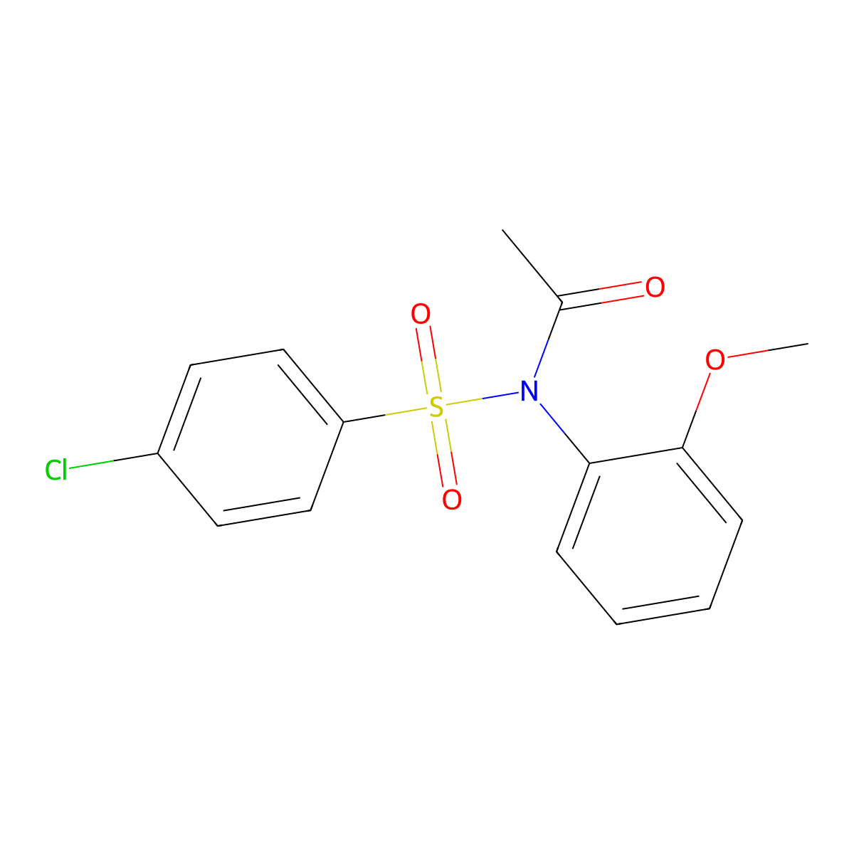N-(4-chlorophenyl)sulfonyl-N-(2-methoxyphenyl)acetamide molecular structure, CAS 14738-10-4