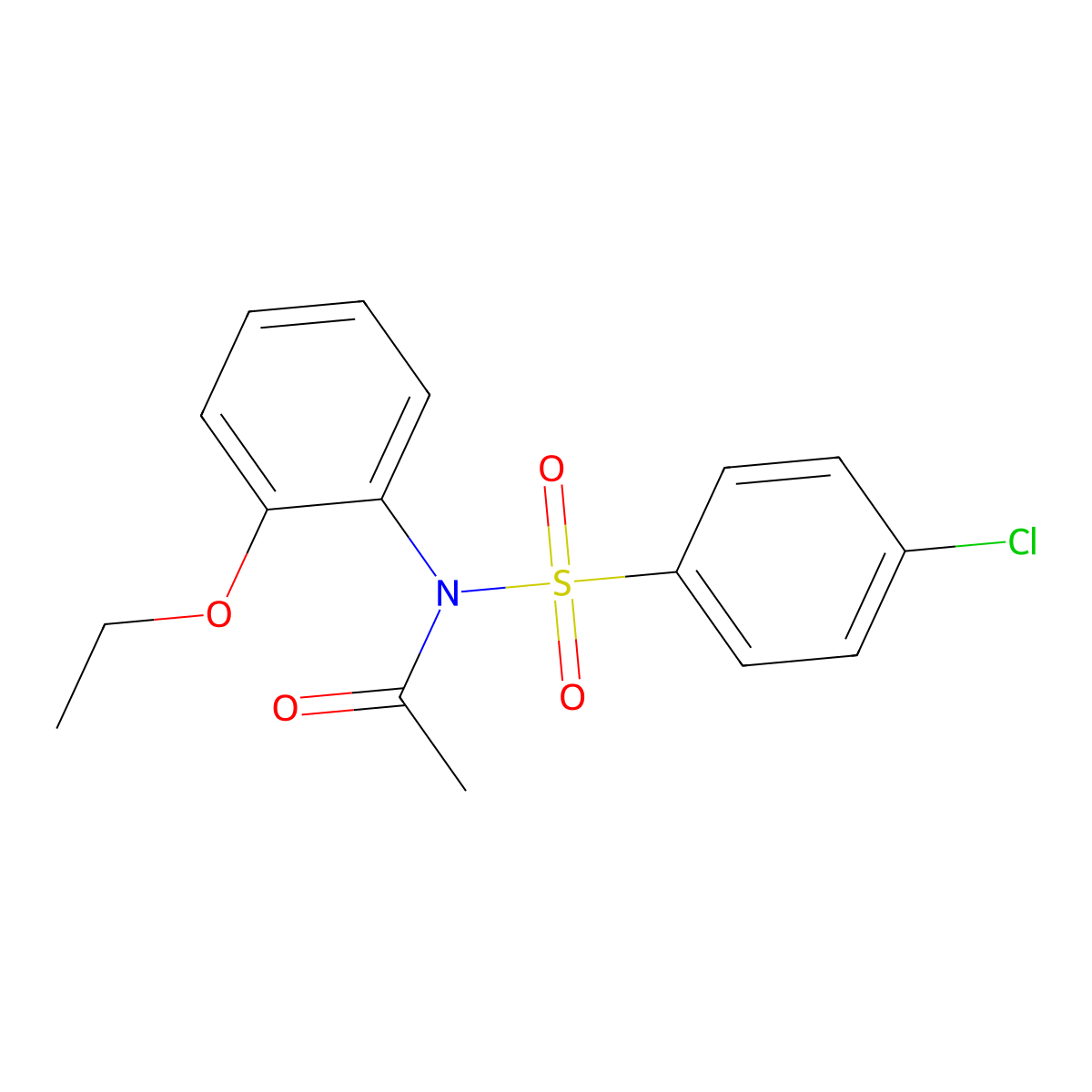 N-(4-chlorobenzenesulfonyl)-N-(2-ethoxyphenyl)acetamide molecular structure, CAS 14738-11-5