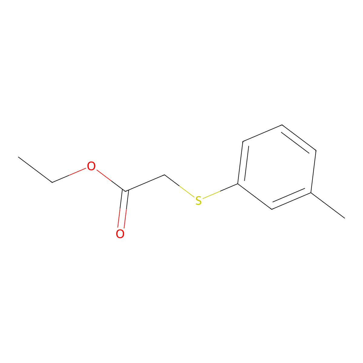 m-Tolylsulfanyl-acetic acid ethyl ester molecular structure, CAS 14738-26-2