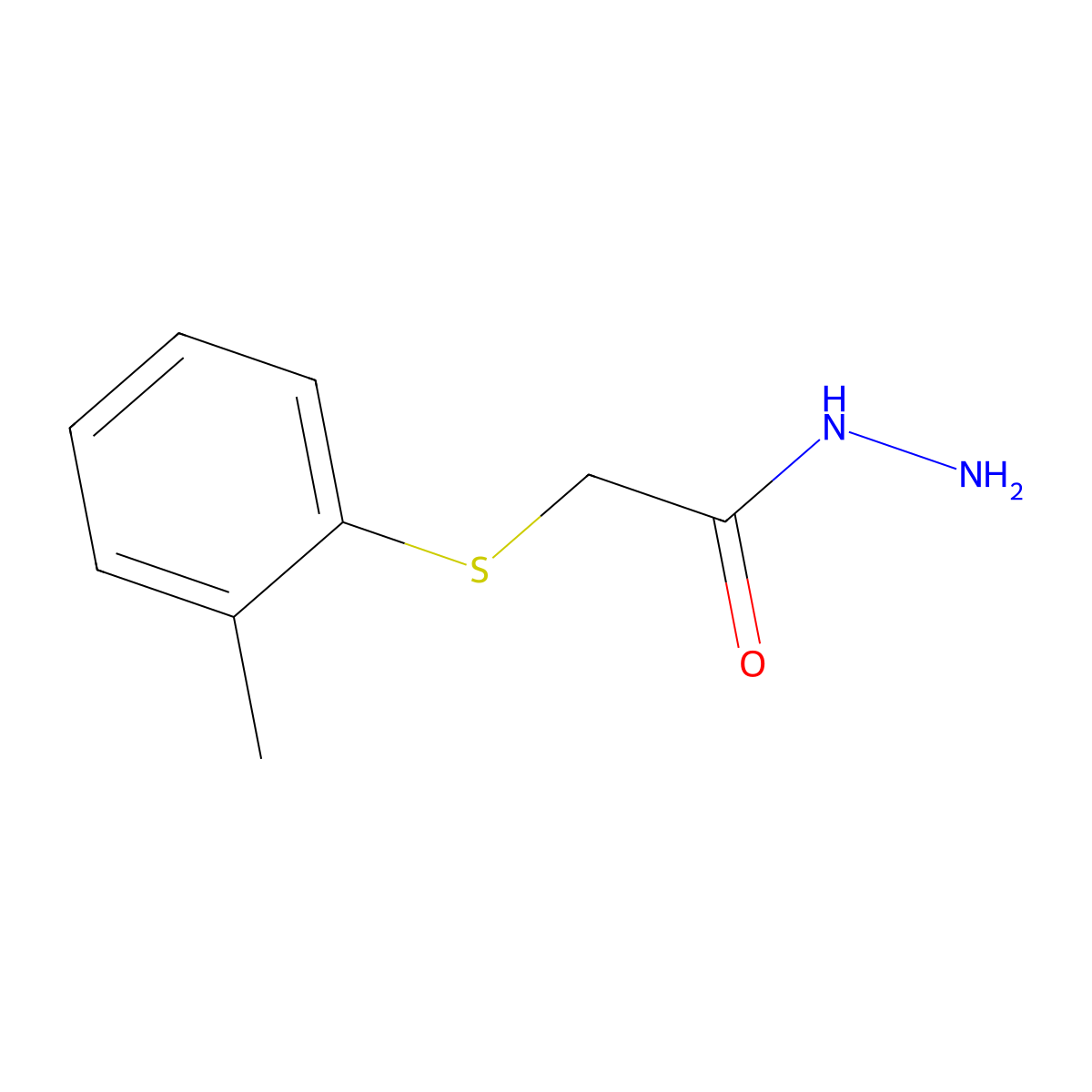 2-[(2-Methylphenyl)thio]acetic acid hydrazide molecular structure, CAS 14738-28-4