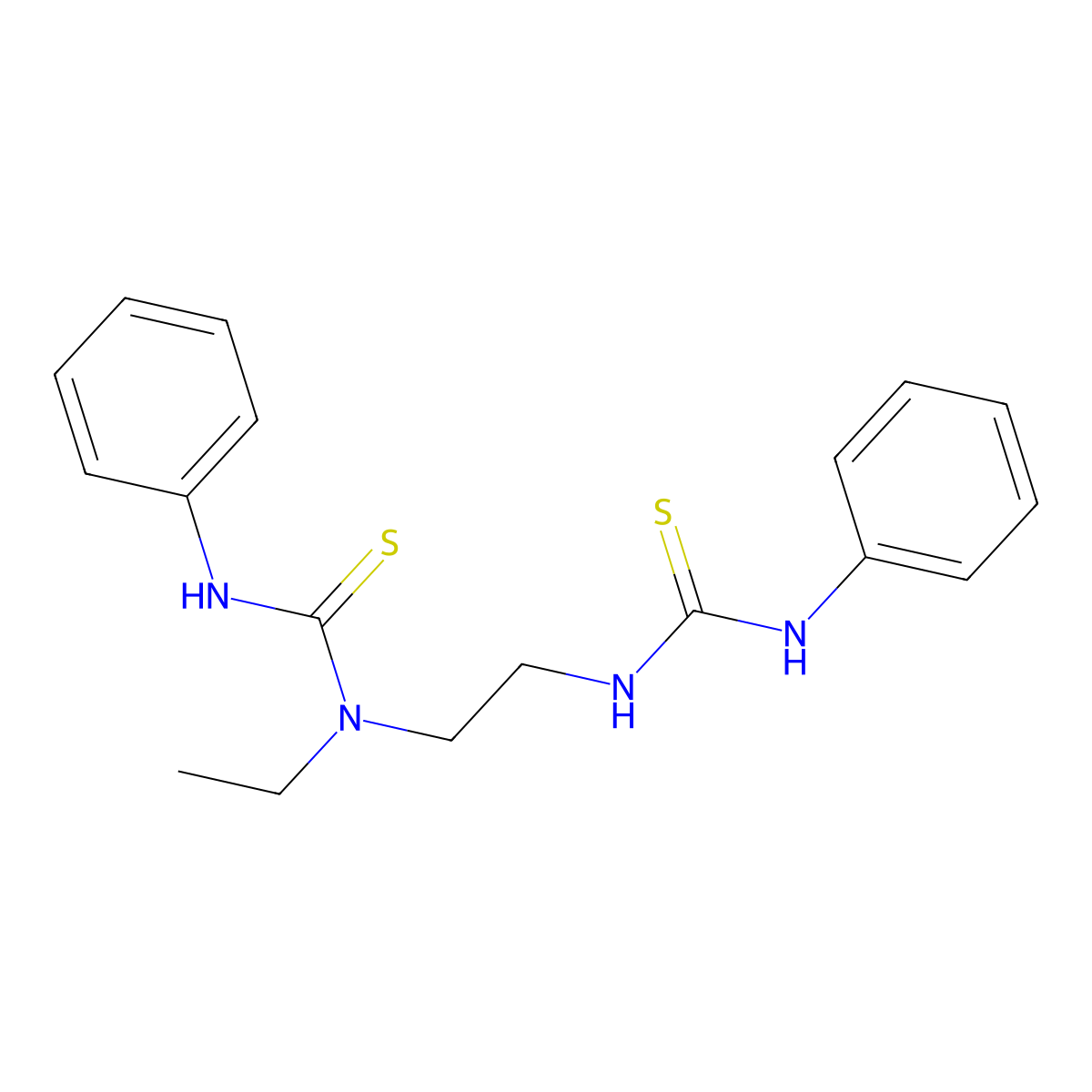 N-Ethyl-N'-phenyl-N-{2-[(phenylcarbamothioyl)amino]ethyl}thiourea molecular structure, CAS 147381-67-7