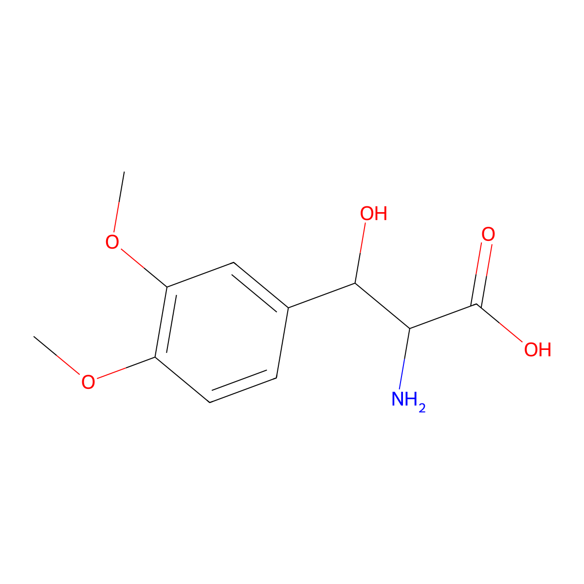 2-Amino-3-(3,4-dimethoxyphenyl)-3-hydroxypropanoic acid molecular structure, CAS 147384-58-5