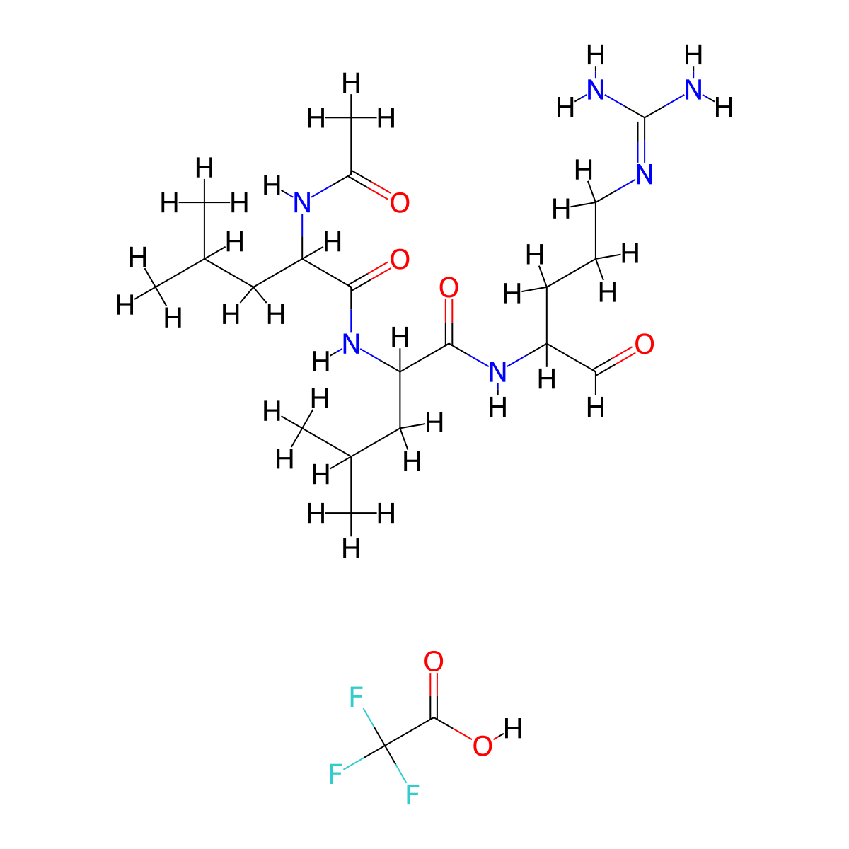 Ac-DL-Leu-DL-Leu-DL-Arg-al.TFA molecular structure, CAS 147385-61-3