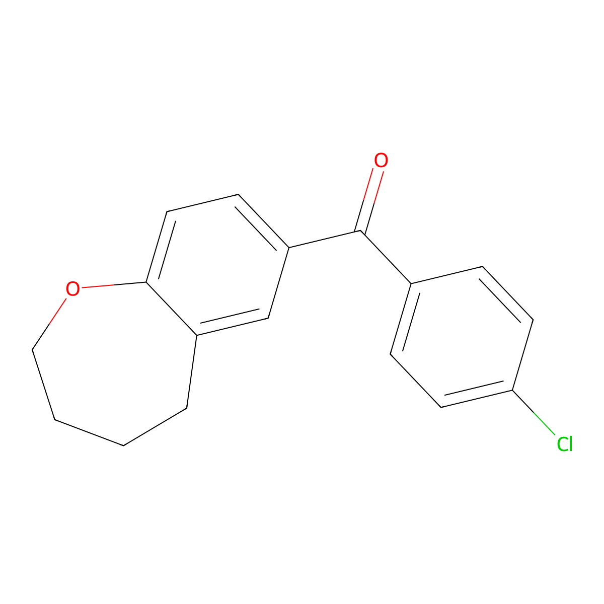 (4-Chlorophenyl)-(2,3,4,5-tetrahydro-1-benzoxepin-7-yl)methanone molecular structure, CAS 147394-53-4