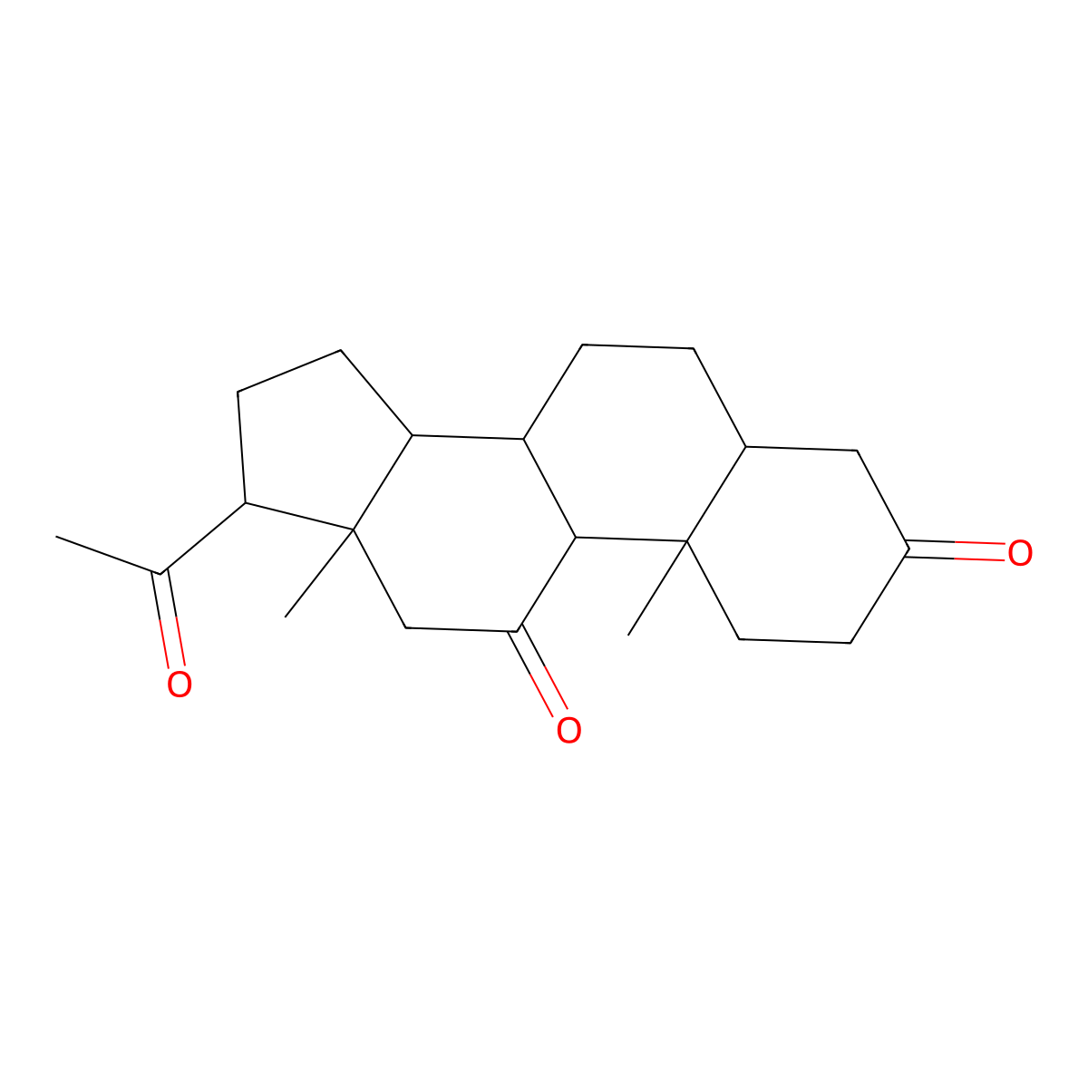 (5Beta)pregnane-3,11,20-trione molecular structure, CAS 1474-68-6