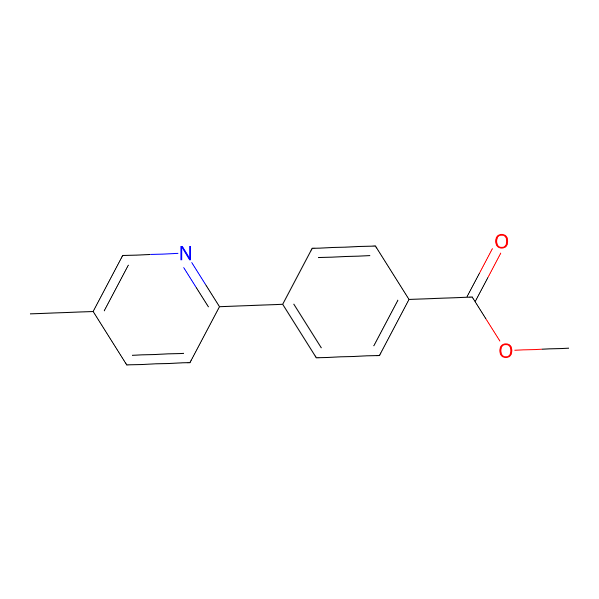Methyl 4-(5-methyl-2-pyridyl)benzoate molecular structure, CAS 1474034-78-0