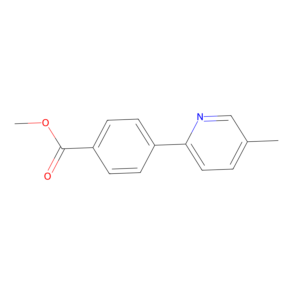 Methyl 4-(5-methyl-2-pyridyl)benzoate molecular structure, CAS 1474034-78-0