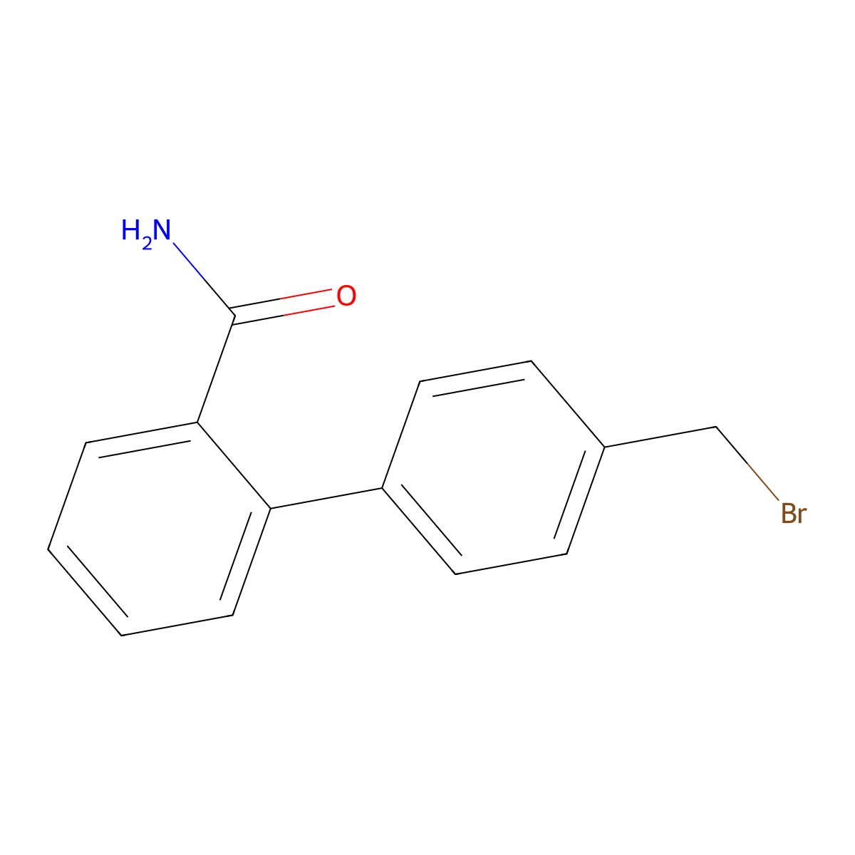 4'-(Bromomethyl)-[1,1'-biphenyl]-2-carboxamide molecular structure, CAS 147404-72-6