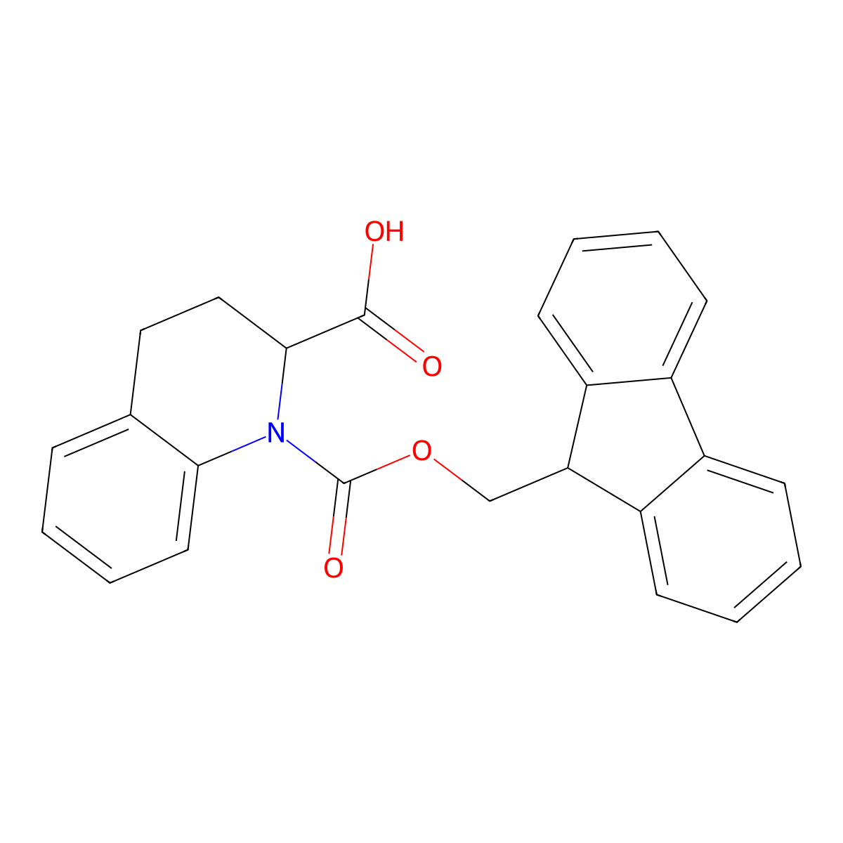 (S)-1-(((9H-fluoren-9-yl)methoxy)carbonyl)-1,2,3,4-tetrahydroquinoline-2-carboxylic acid molecular structure, CAS 1474047-86-3
