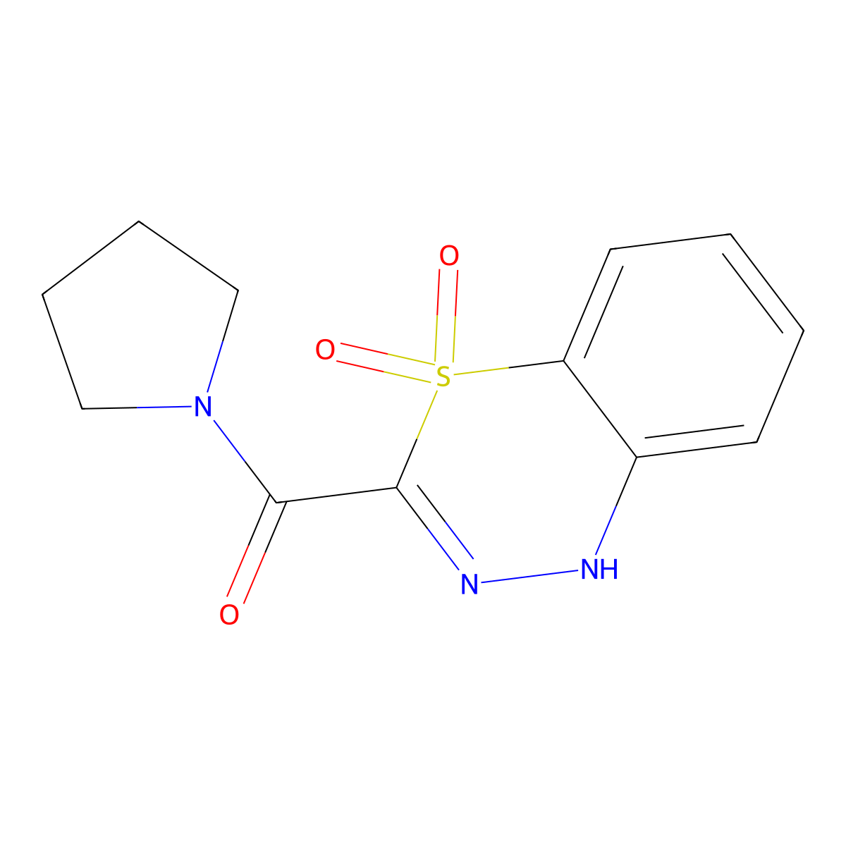 (4,4-dioxido-1H-4,1,2-benzothiadiazin-3-yl)(pyrrolidin-1-yl)methanone molecular structure, CAS 1474056-80-8