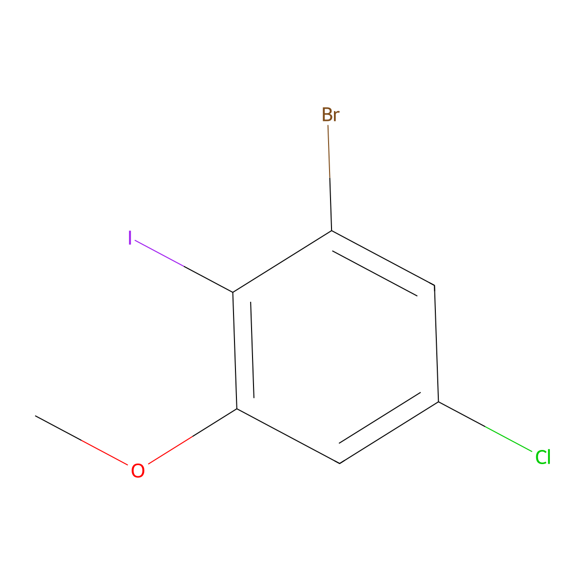 1-Bromo-5-chloro-2-iodo-3-methoxybenzene molecular structure, CAS 1474057-91-4