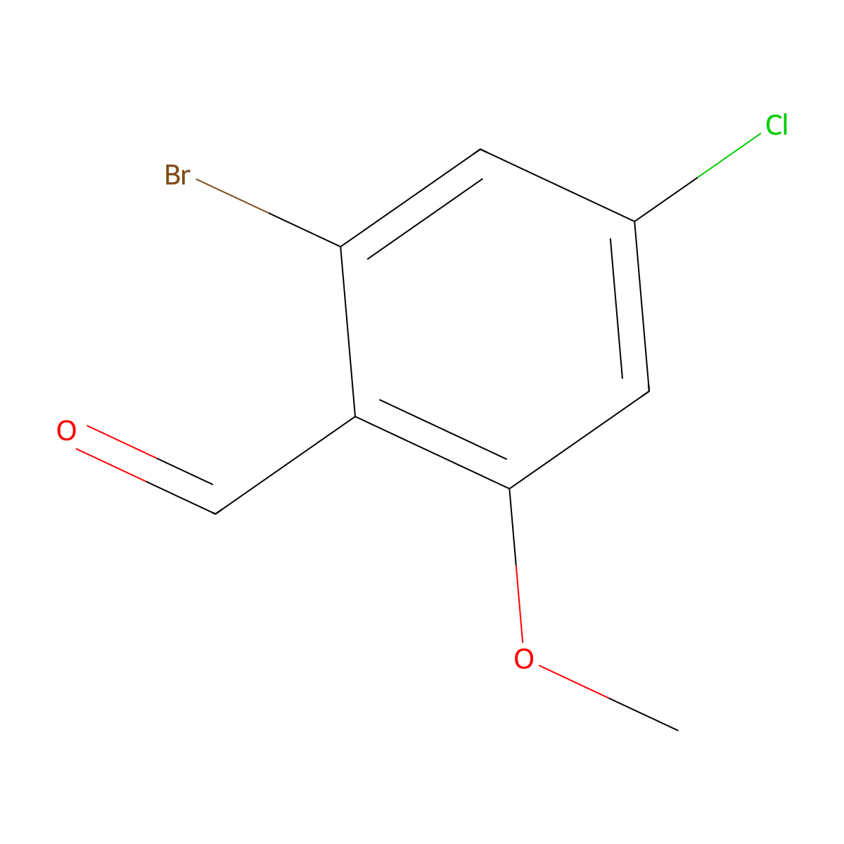 2-Bromo-4-chloro-6-methoxybenzaldehyde molecular structure, CAS 1474057-92-5