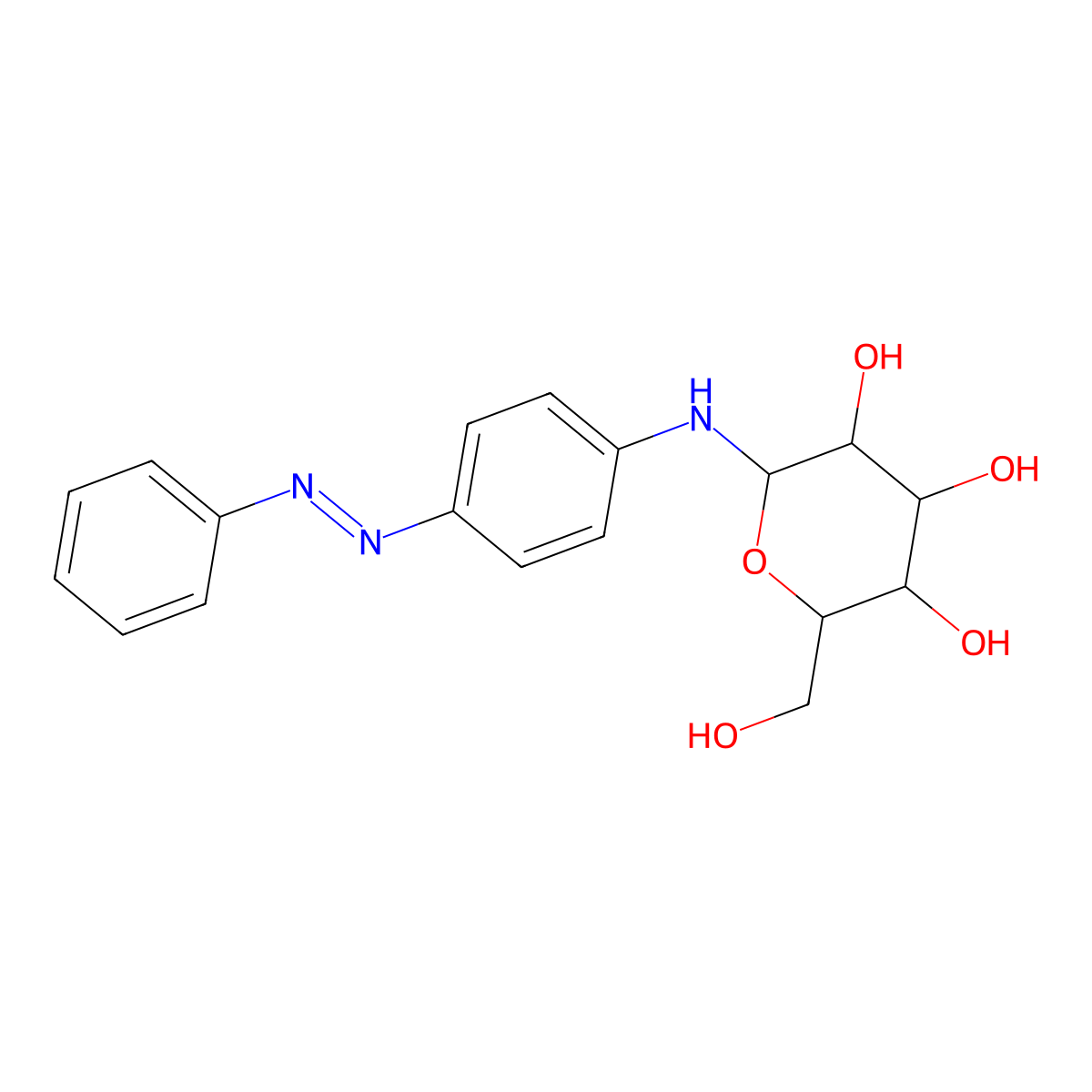 N-[4-(phenyldiazenyl)phenyl]hexopyranosylamine molecular structure, CAS 1474059-33-0