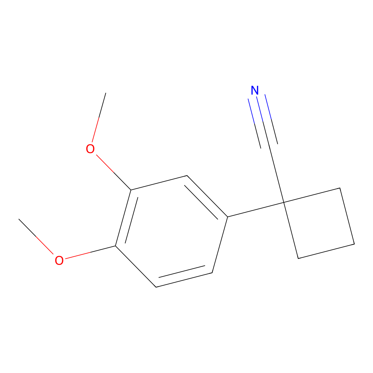 1-(3,4-Dimethoxyphenyl)cyclobutane-1-carbonitrile molecular structure, CAS 147406-21-1
