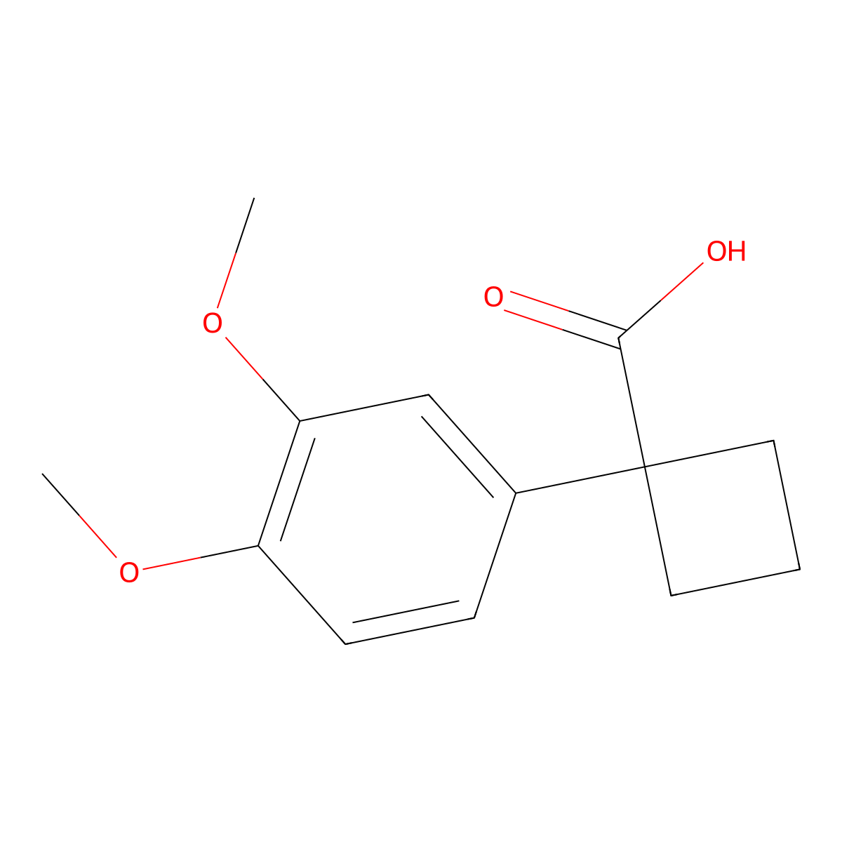 1-(3,4-Dimethoxyphenyl)cyclobutanecarboxylic acid molecular structure, CAS 147406-22-2