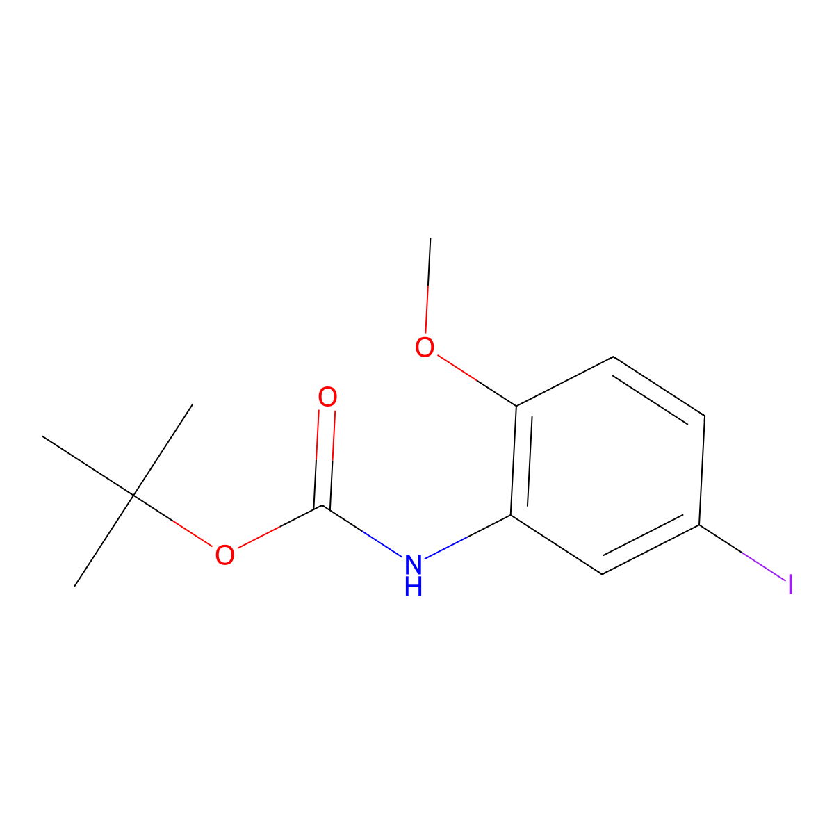 Tert-butyl n-(5-iodo-2-methoxyphenyl)carbamate molecular structure, CAS 1474060-74-6