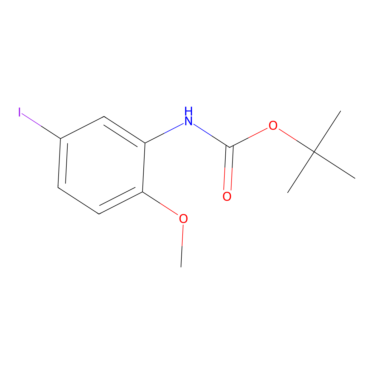 Tert-butyl n-(5-iodo-2-methoxyphenyl)carbamate molecular structure, CAS 1474060-74-6