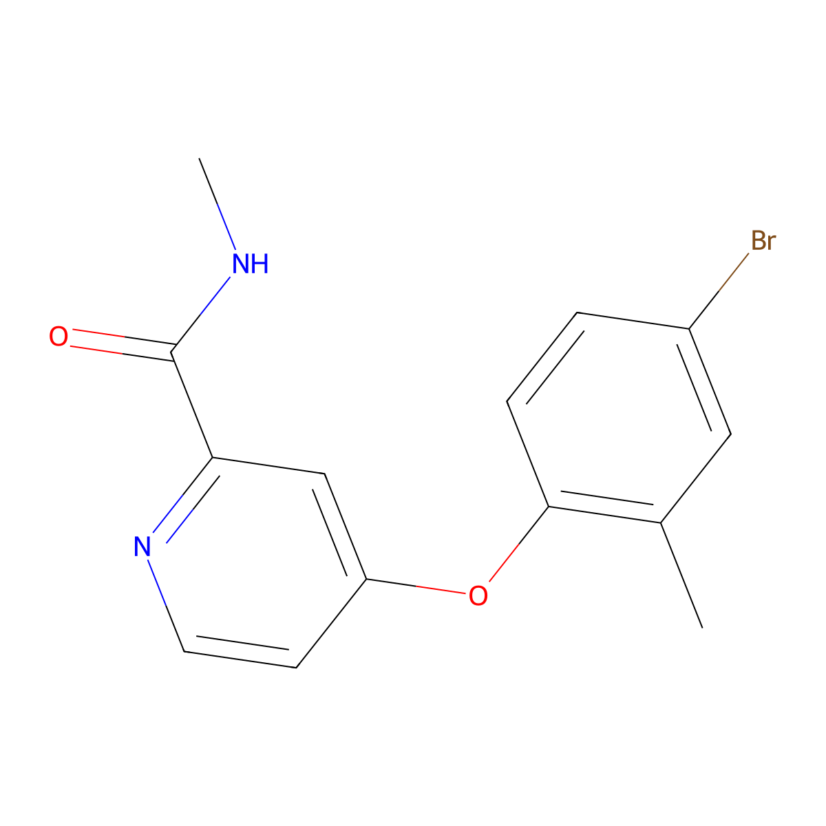 4-(4-bromo-2-methylphenoxy)-N-methylpyridine-2-carboxamide molecular structure, CAS 1474063-45-0