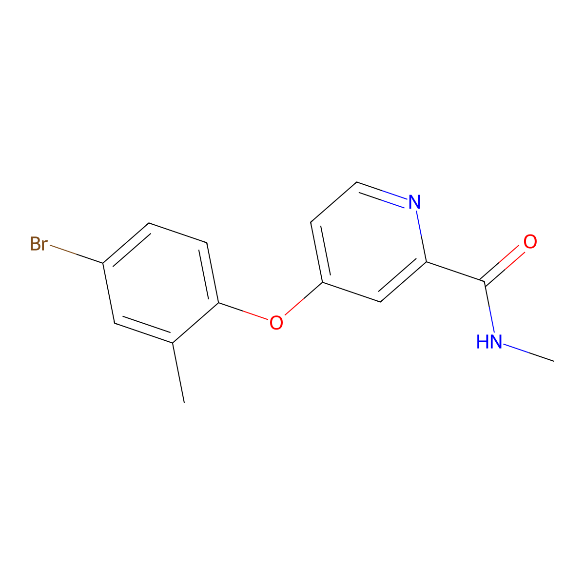 4-(4-bromo-2-methylphenoxy)-N-methylpyridine-2-carboxamide molecular structure, CAS 1474063-45-0