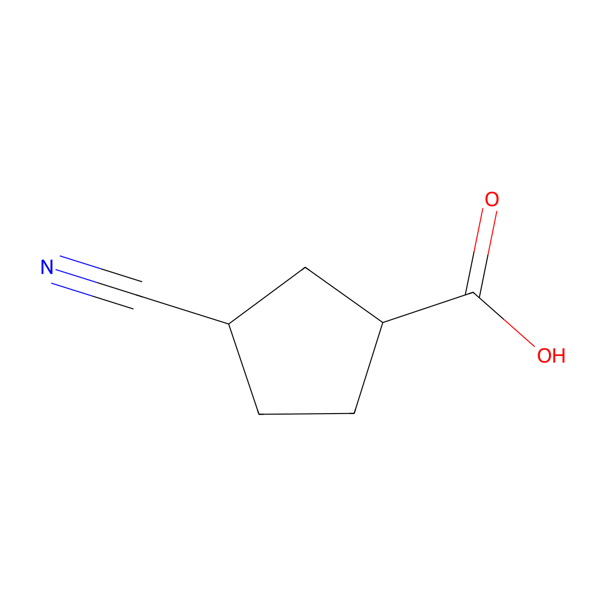 3-Cyanocyclopentane-1-carboxylic acid molecular structure, CAS 1474068-87-5